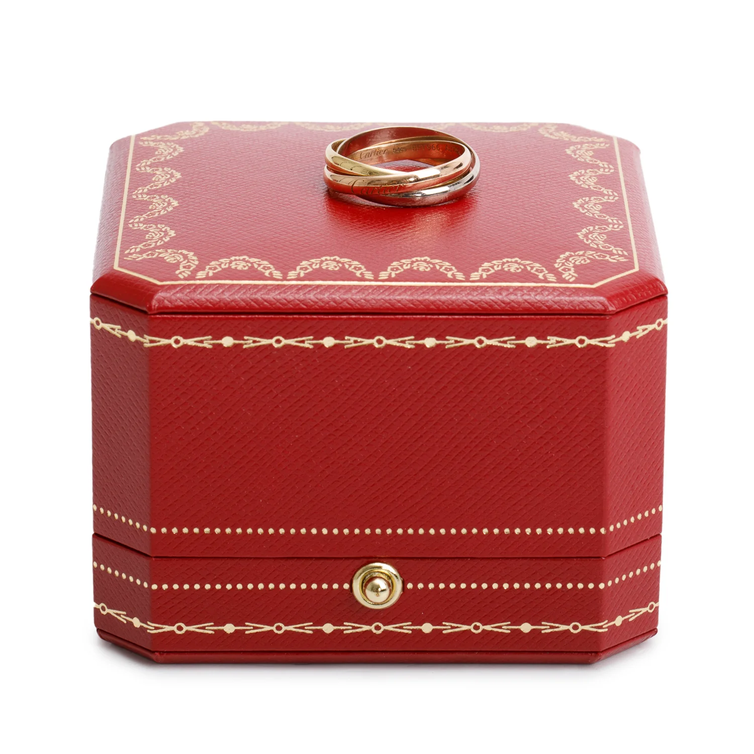 Cartier 18k Tri-Gold Trinity Rolling Ring, Small Model Size 54 7 w/ Box - Image 2