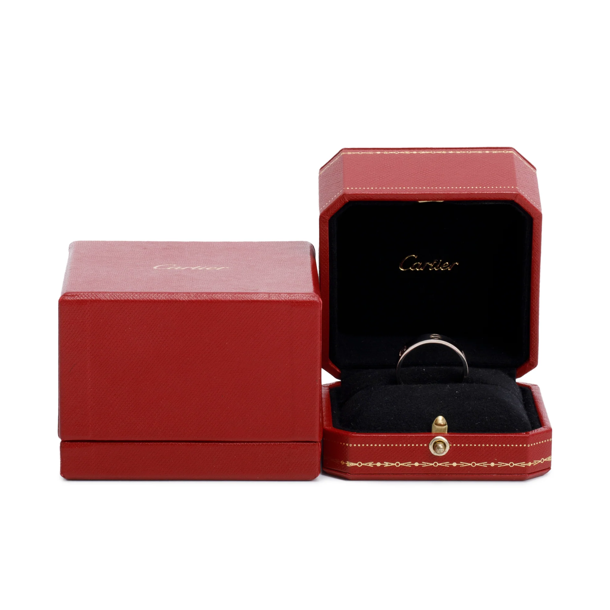 Cartier 18k White Gold 5.5 MM Love Ring, Size 67 12 w/ Box - Image 2