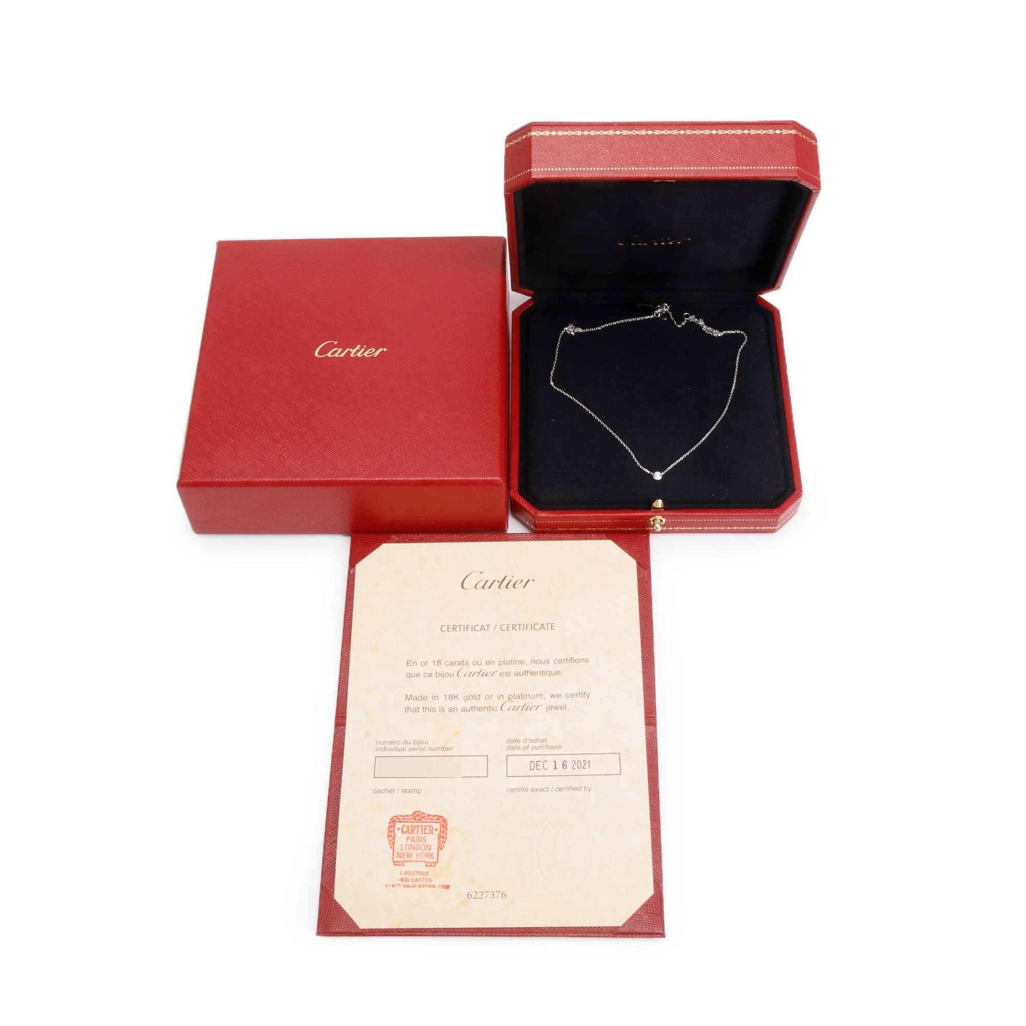 Cartier 18k White Gold Diamond D'Amour Pendant Necklace, XS Model w/ Box & Certificate - Image 3