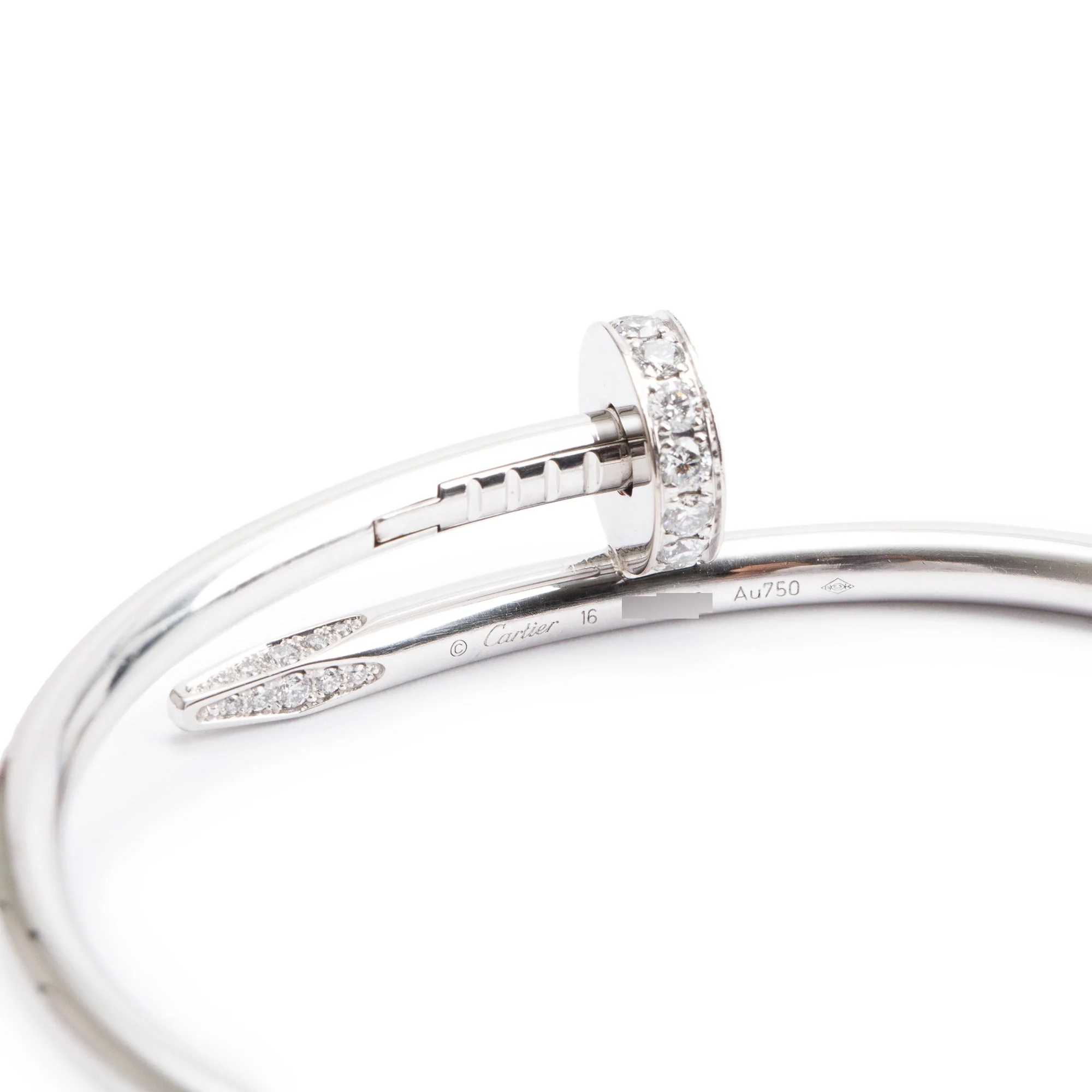 Cartier 18k White Gold Juste Un Clou Diamond Bracelet, Size 16 w/ Box - Image 4