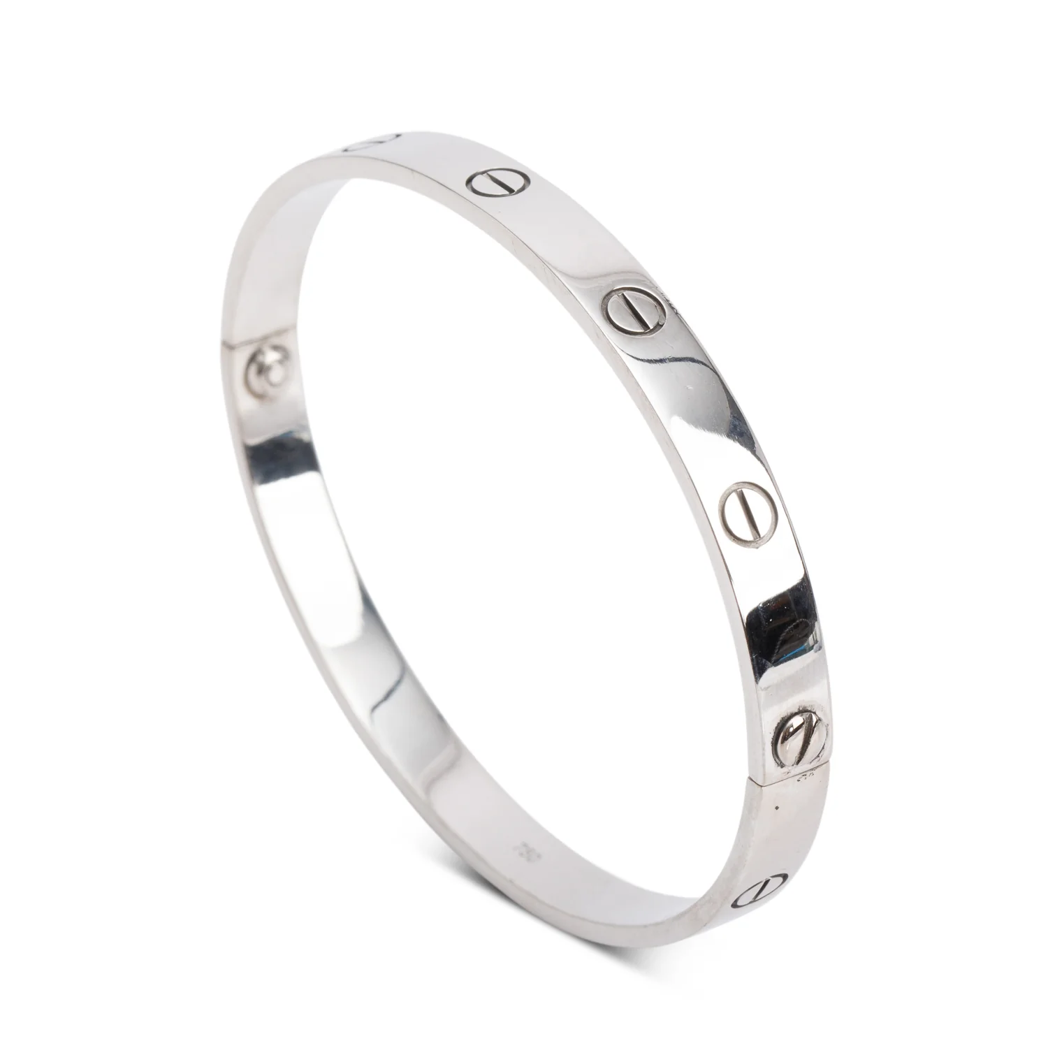 Cartier 18k White Gold Love Bracelet, Classic Model, Size 19 - Image 3