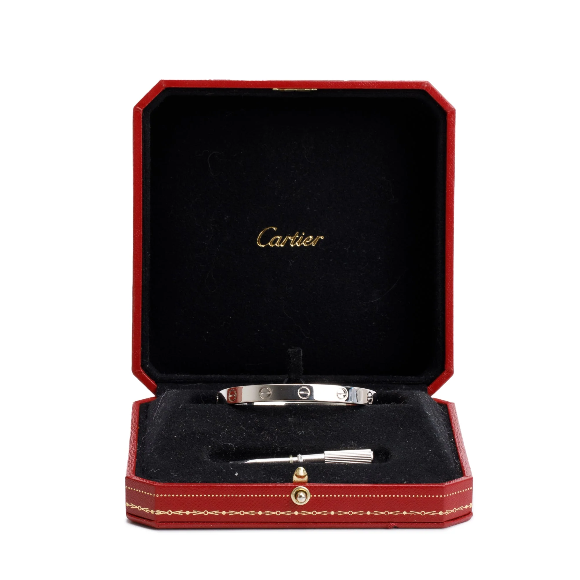 Cartier 18k White Gold Love Bracelet, Size 16 w/ Box - Image 2