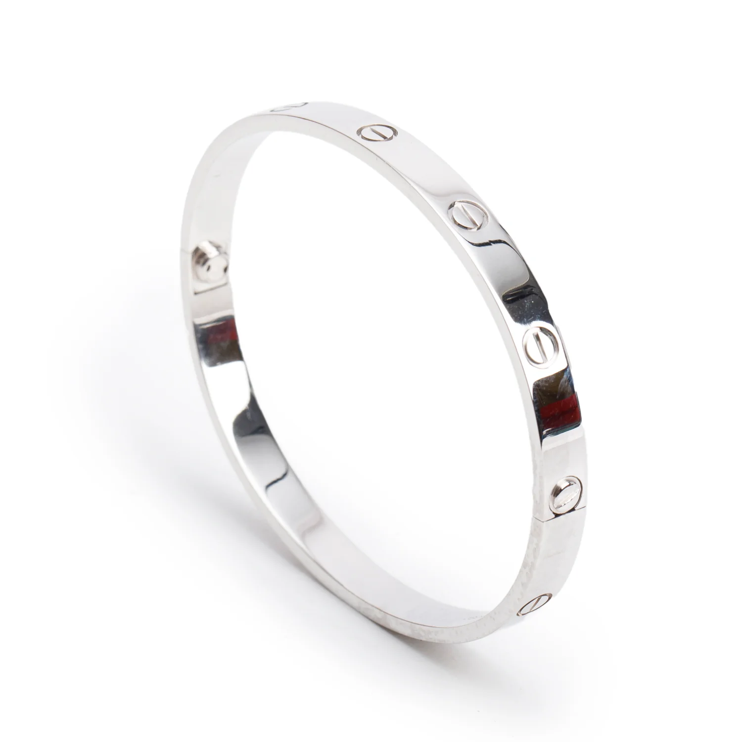 Cartier 18k White Gold Love Bracelet, Size 19 w/ Box, Receipt & Certificate - Image 4