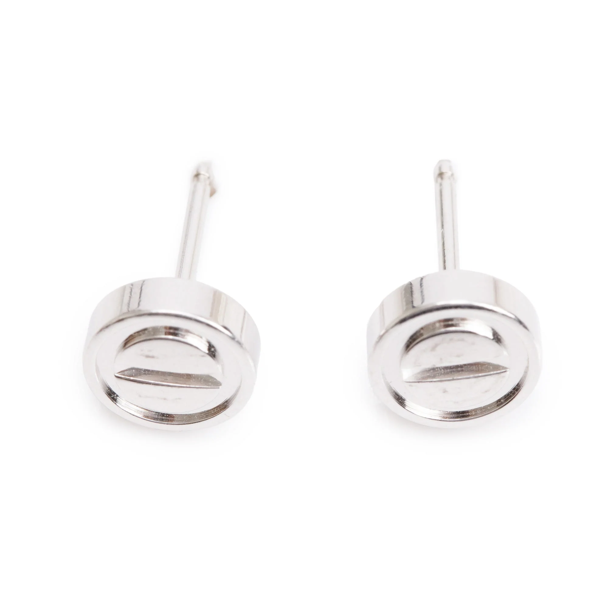 Cartier 18k White Gold Love Stud Earrings w/ Box - Image 4
