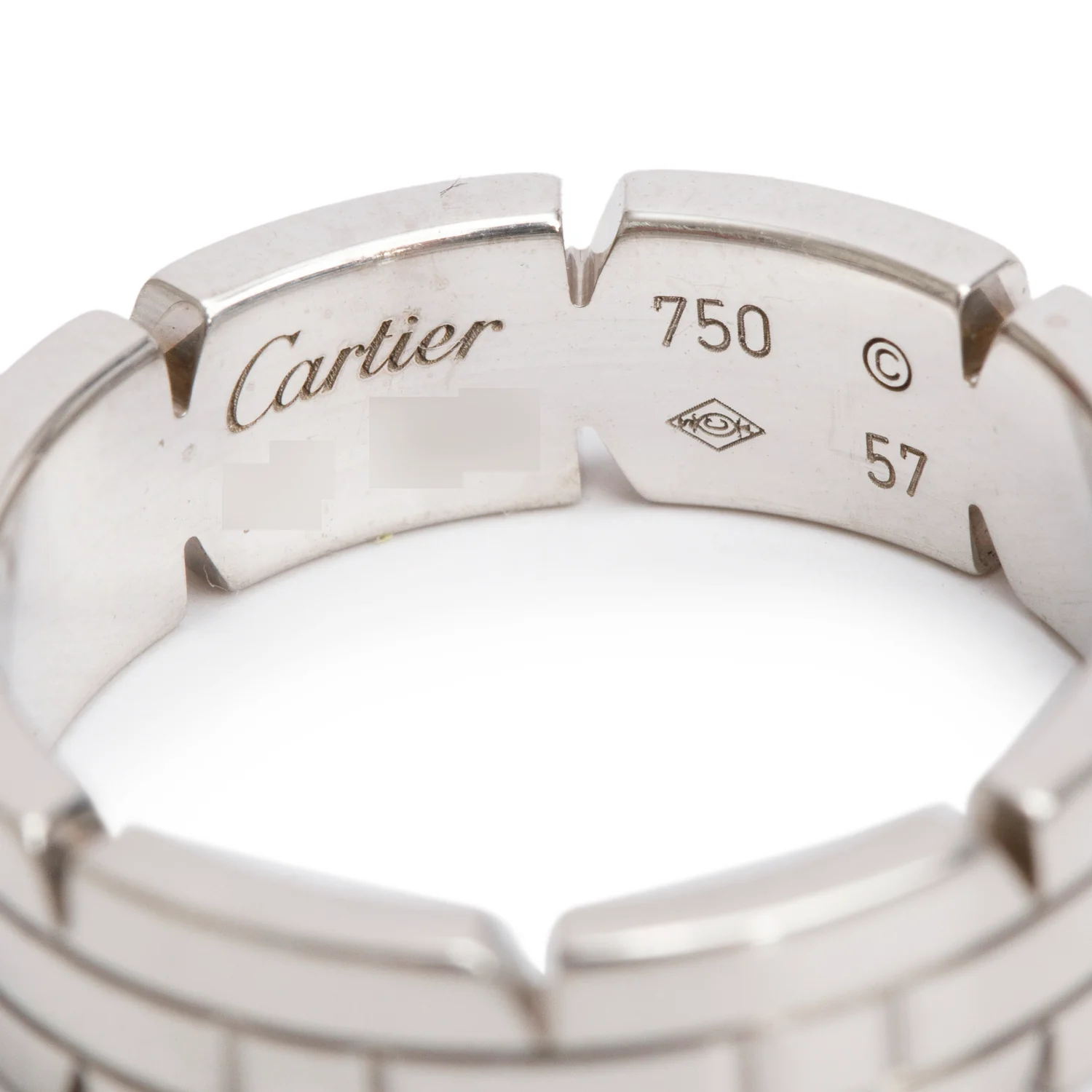 Cartier 18k White Gold Tank Francaise Ring, Size 57 8 w/ Box & Certificate - Image 3