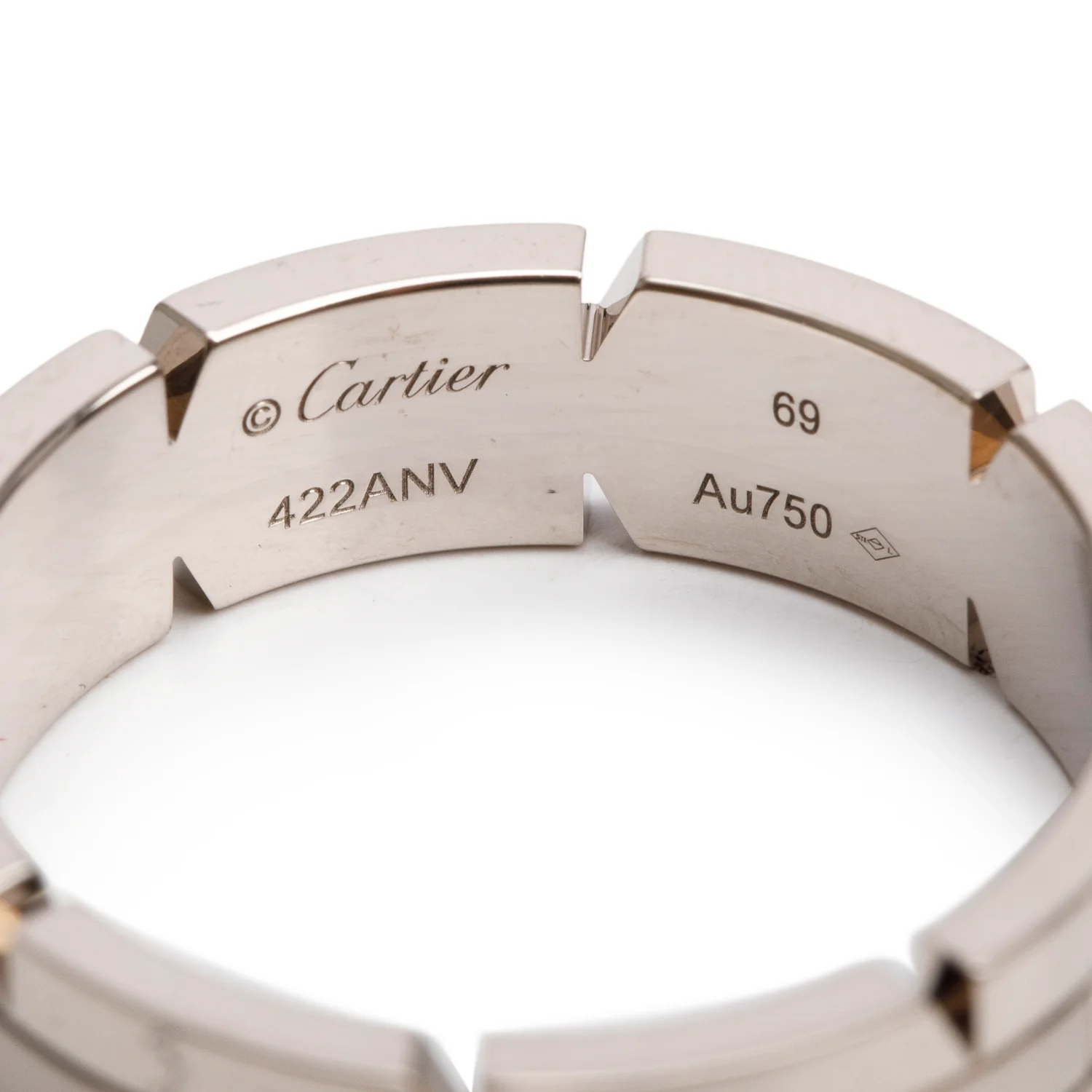Cartier 18k White Gold Tank Francaise Ring, Size 69 12.75 - Image 2