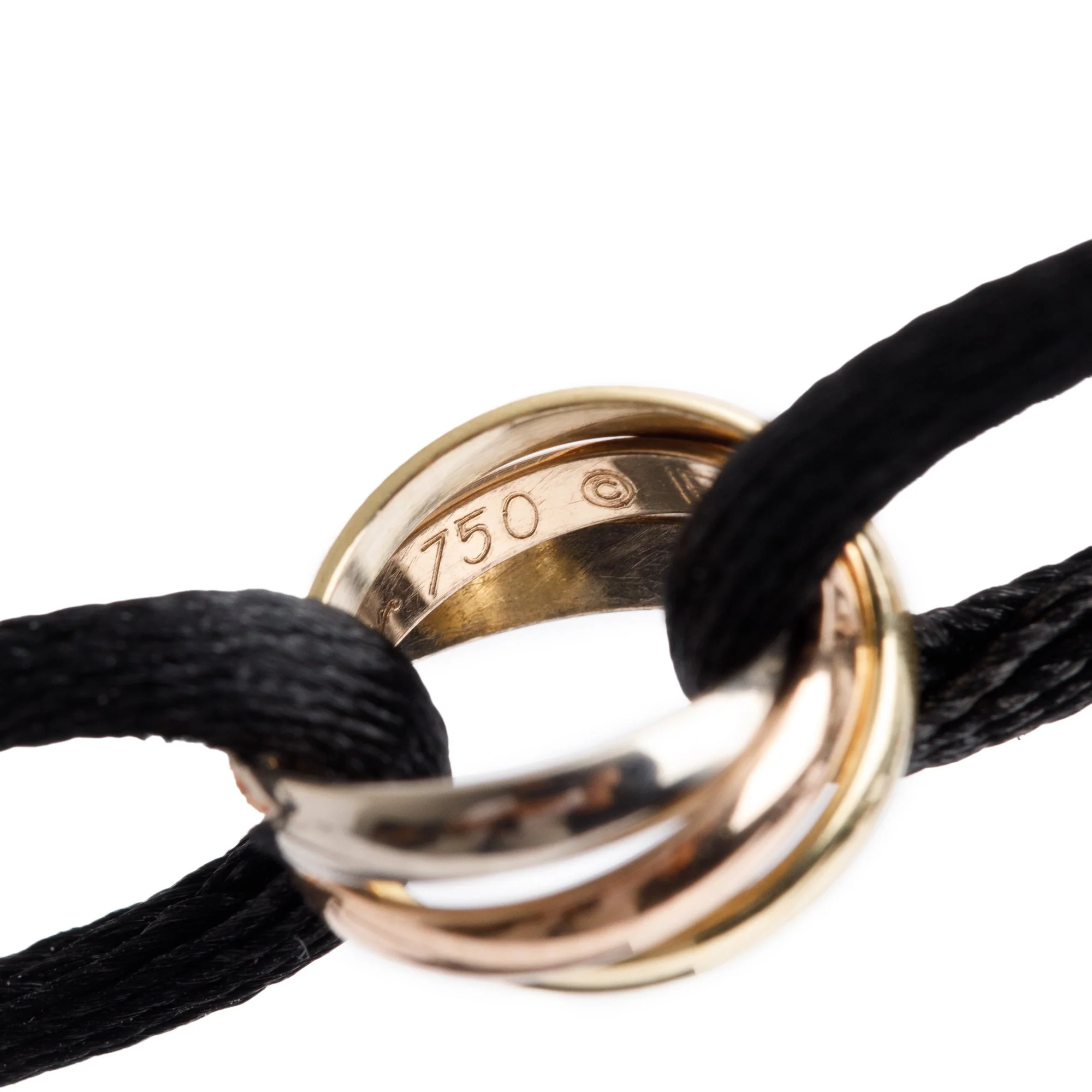 Cartier 18k White, Yellow & Rose Gold Trinity Cord Bracelet - Image 4