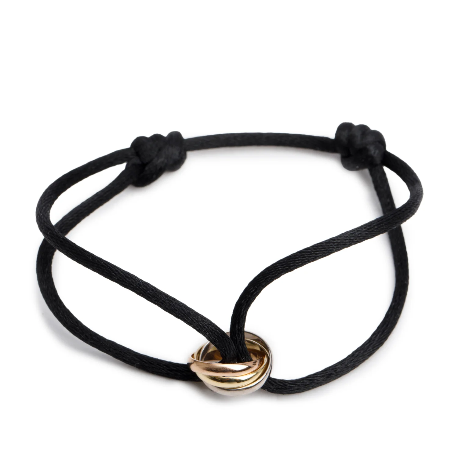 Cartier 18k White, Yellow & Rose Gold Trinity Cord Bracelet - Image 2