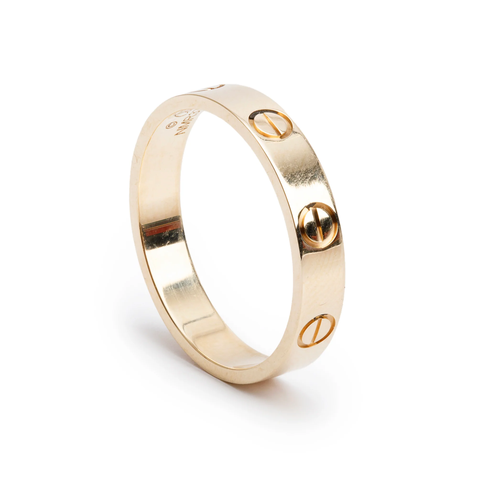 Cartier 18k Yellow Gold 3.6 mm Love Wedding Band Ring, Size 55 7.25 w/ Receipt - Image 2