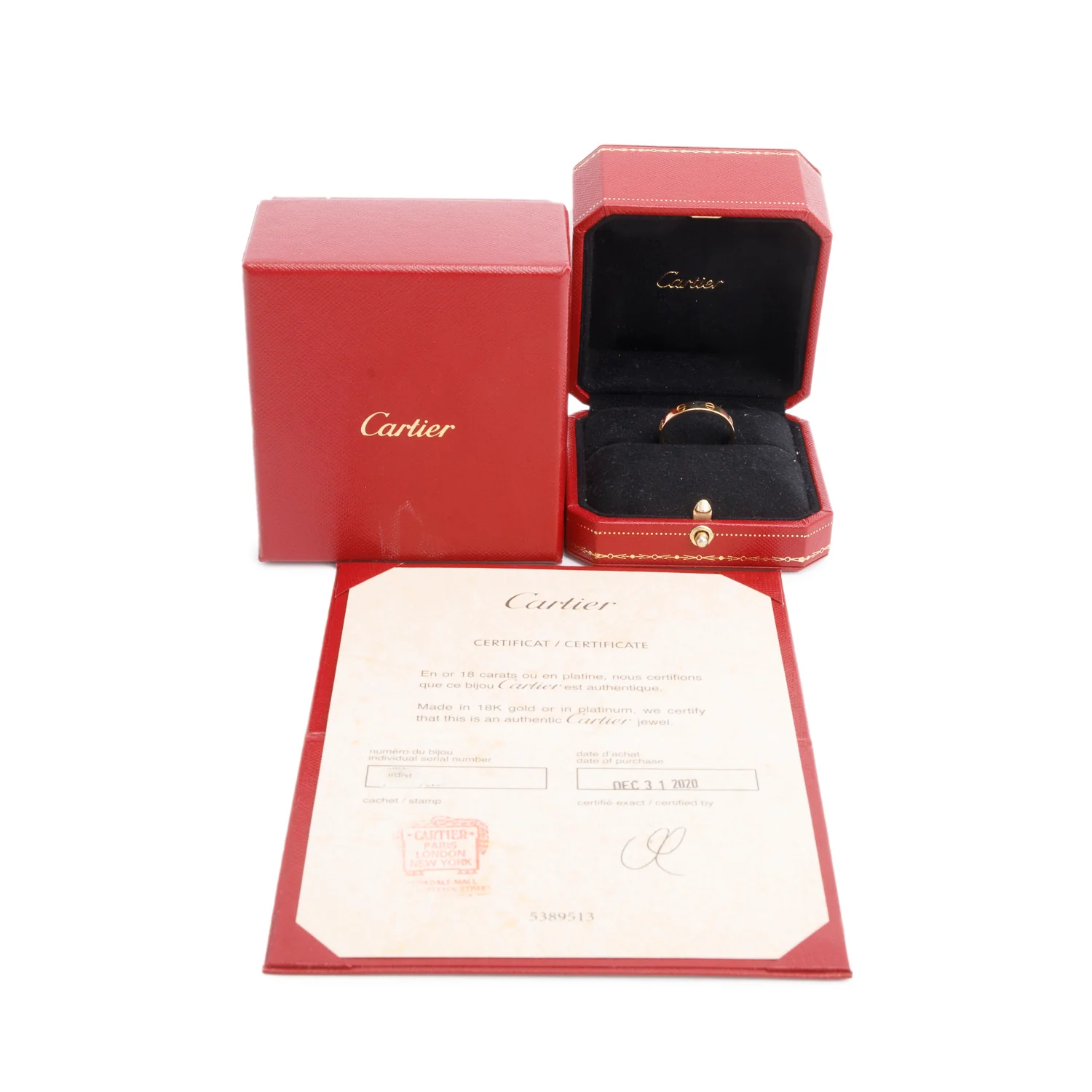 Cartier 18k Yellow Gold 3.6 mm Love Wedding Band Ring, Size 61 9.5 w/ Box & Certificate - Image 2