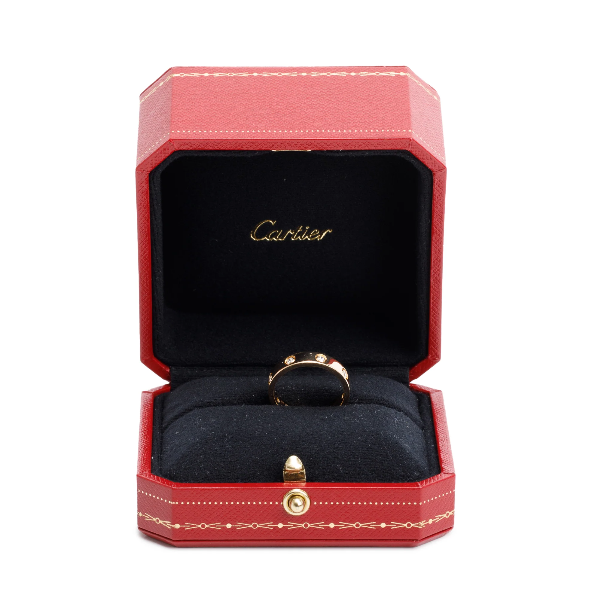 Cartier 18k Yellow Gold 8 Diamond 4 MM Love Wedding Band Ring, Size 53 6.5 w/ Box - Image 2