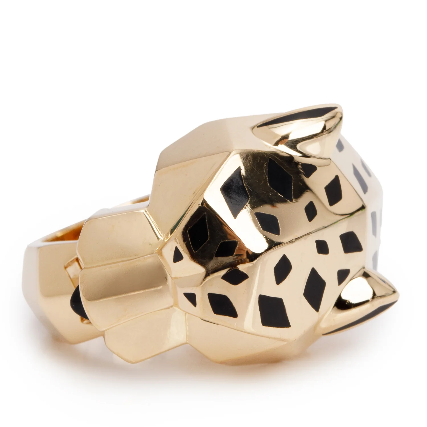 Cartier 18k Yellow Gold Black Lacquer Onyx & Tsavorite Panthere de Cartier Ring, Size 58 8.25 w/ Box - Image 4