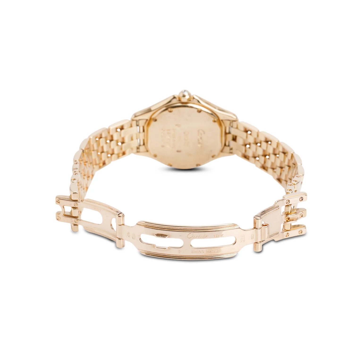 Cartier 18k Yellow Gold Diamond Bezel Cougar Figaro 26 MM Quartz Watch - Image 4