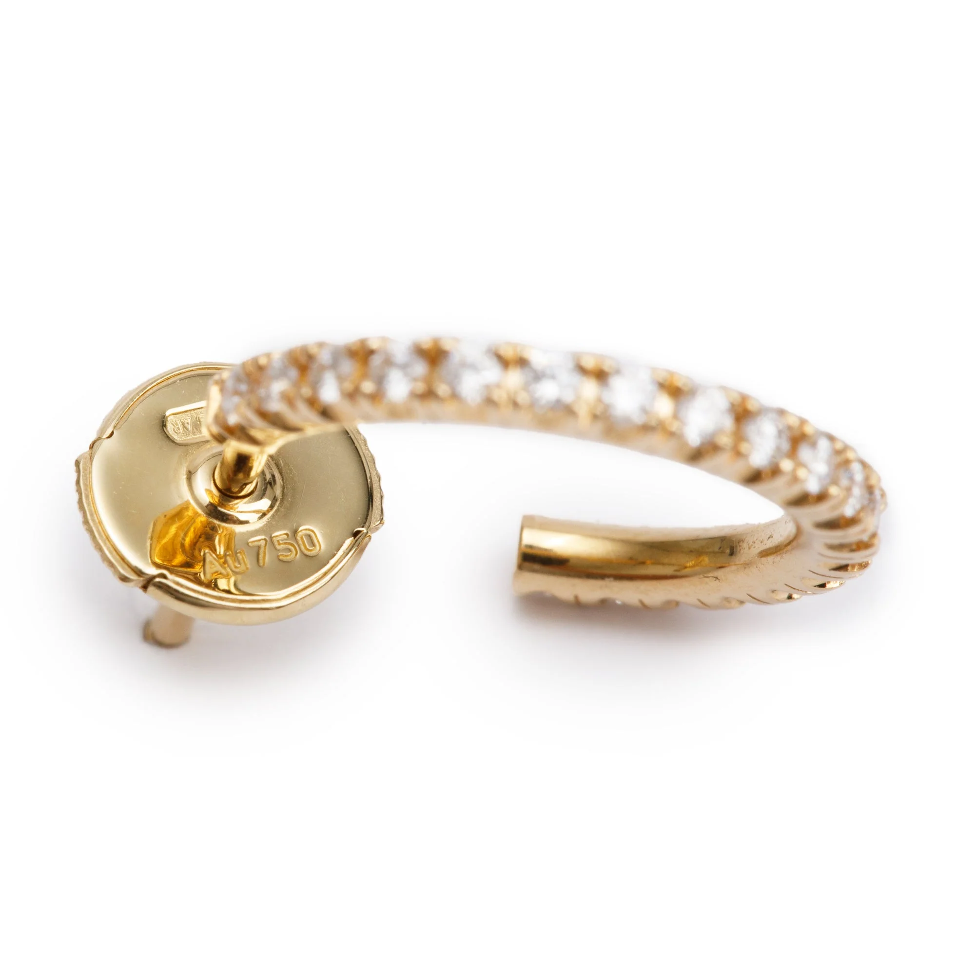 Cartier 18k Yellow Gold Diamond Etincelle de Cartier Hoop Earrings, Small Model w/ Box - Image 4