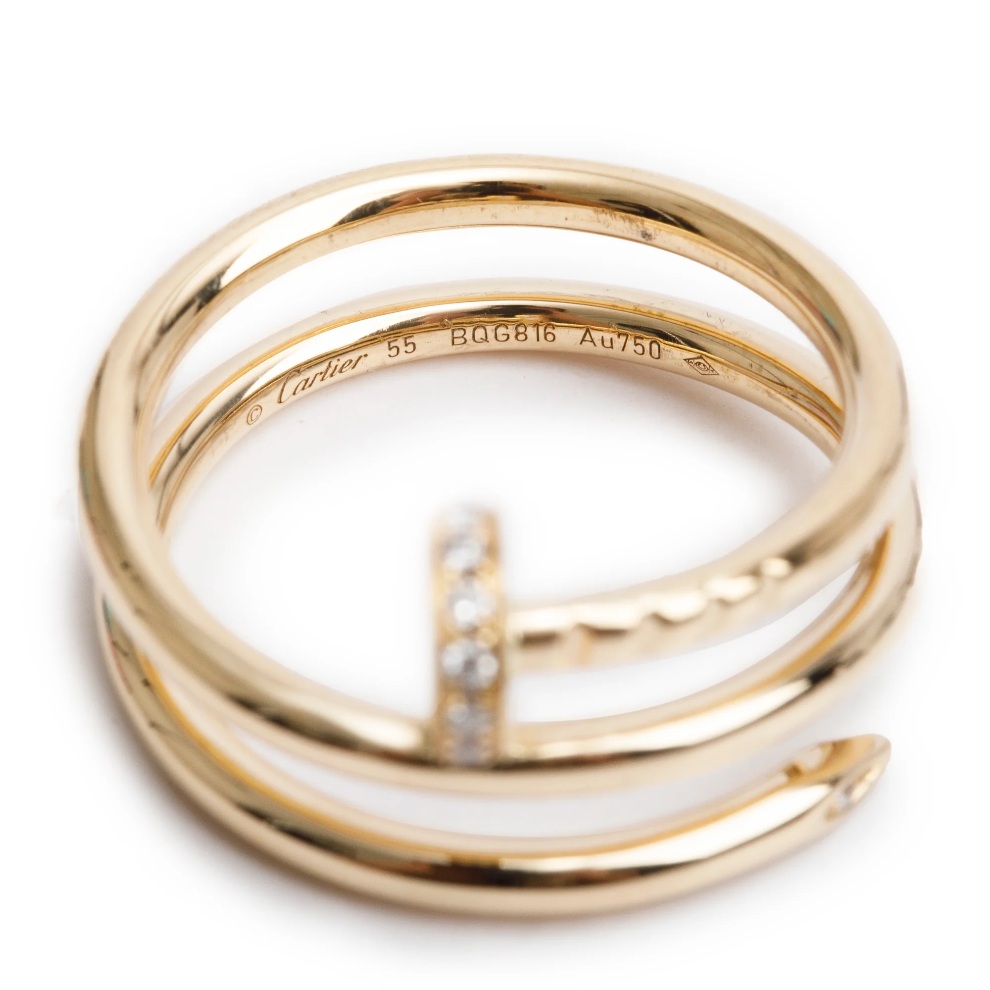 Cartier 18k Yellow Gold Diamond Juste Un Clou Ring, Size 55 7.25 - Image 3