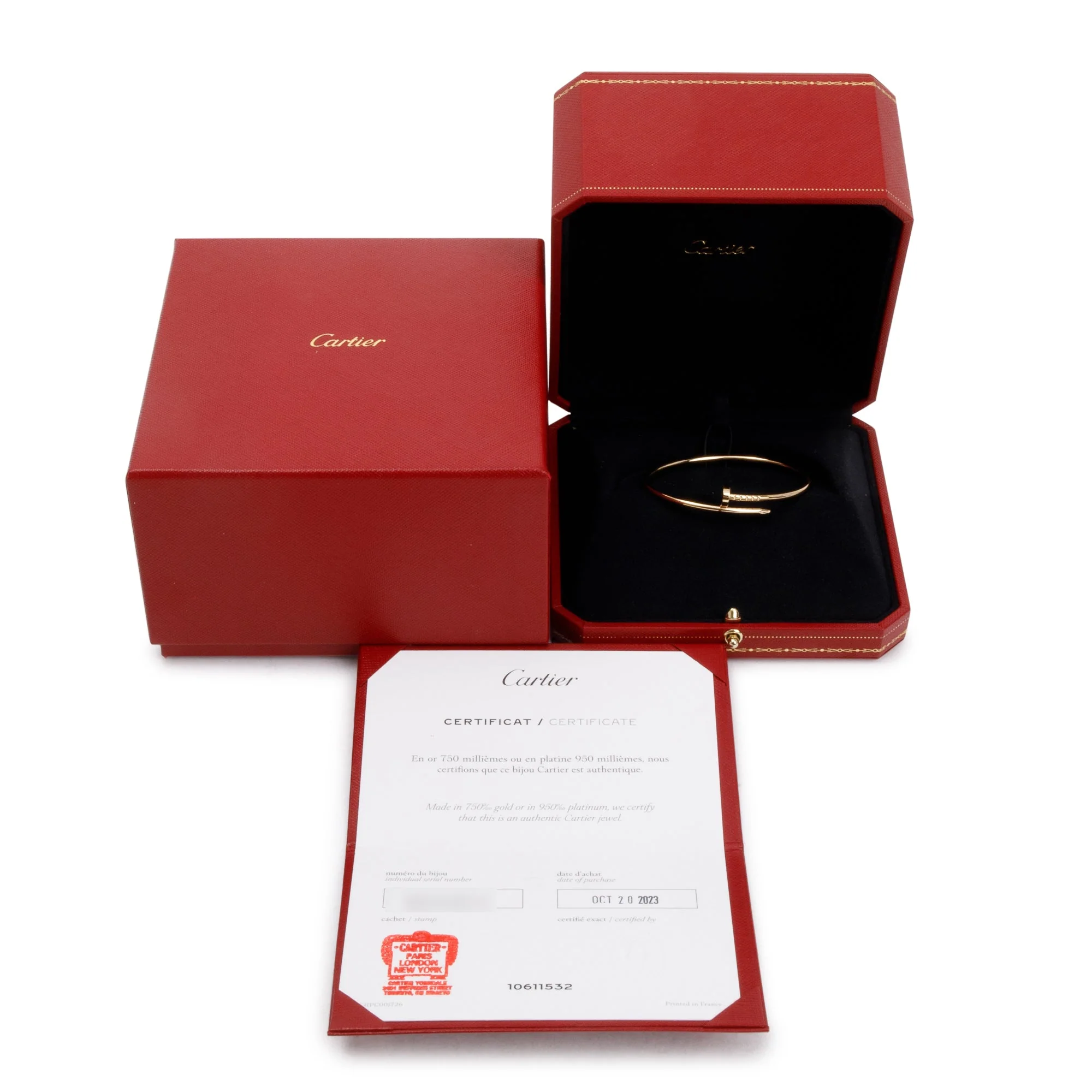 Cartier 18k Yellow Gold Juste Un Clou Bracelet, Small Model, Size 16 w/ Box, Certificate & Receipt - Image 2