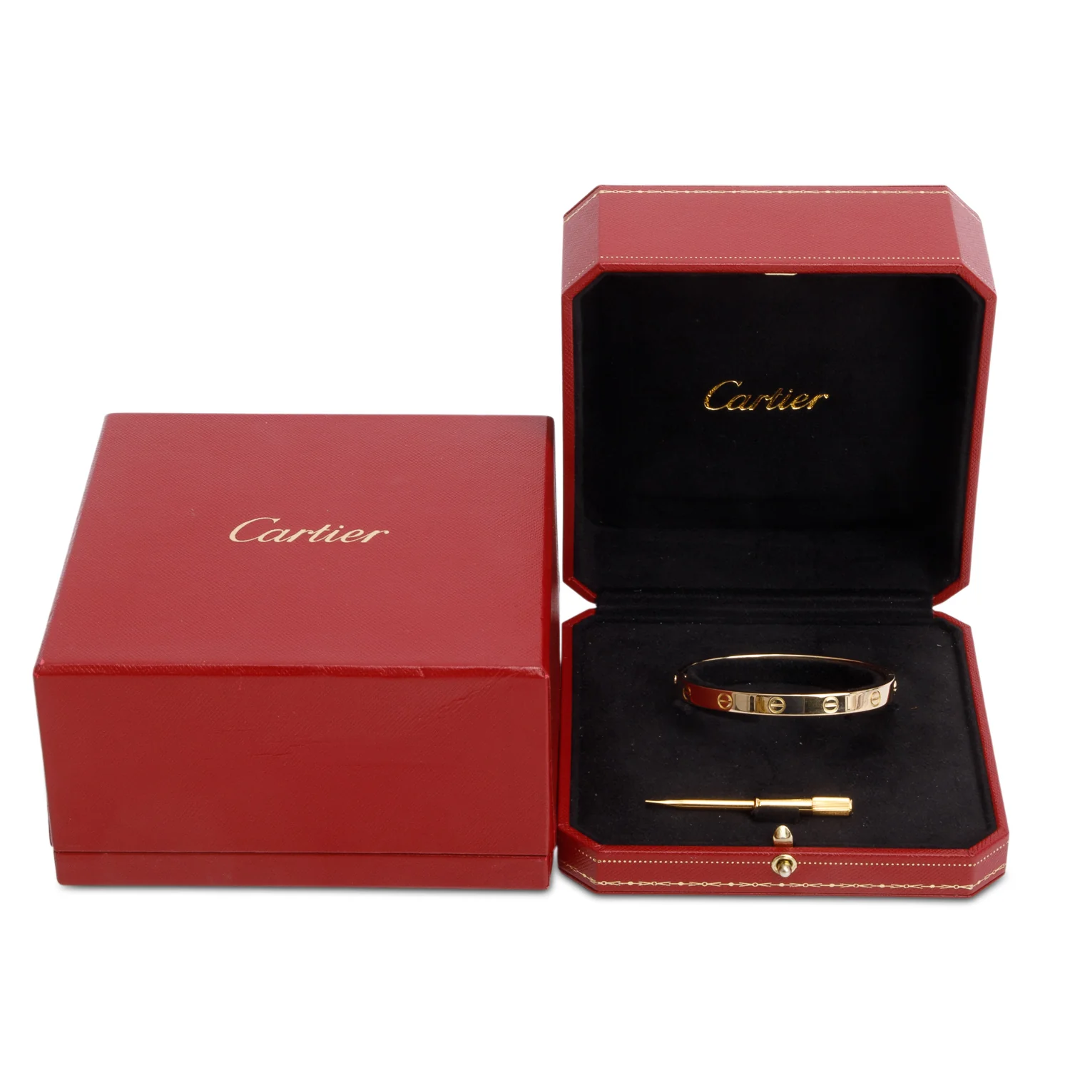 Cartier 18k Yellow Gold Love Bracelet, Classic Model, Size 17 w/ Box & Receipt - Image 2