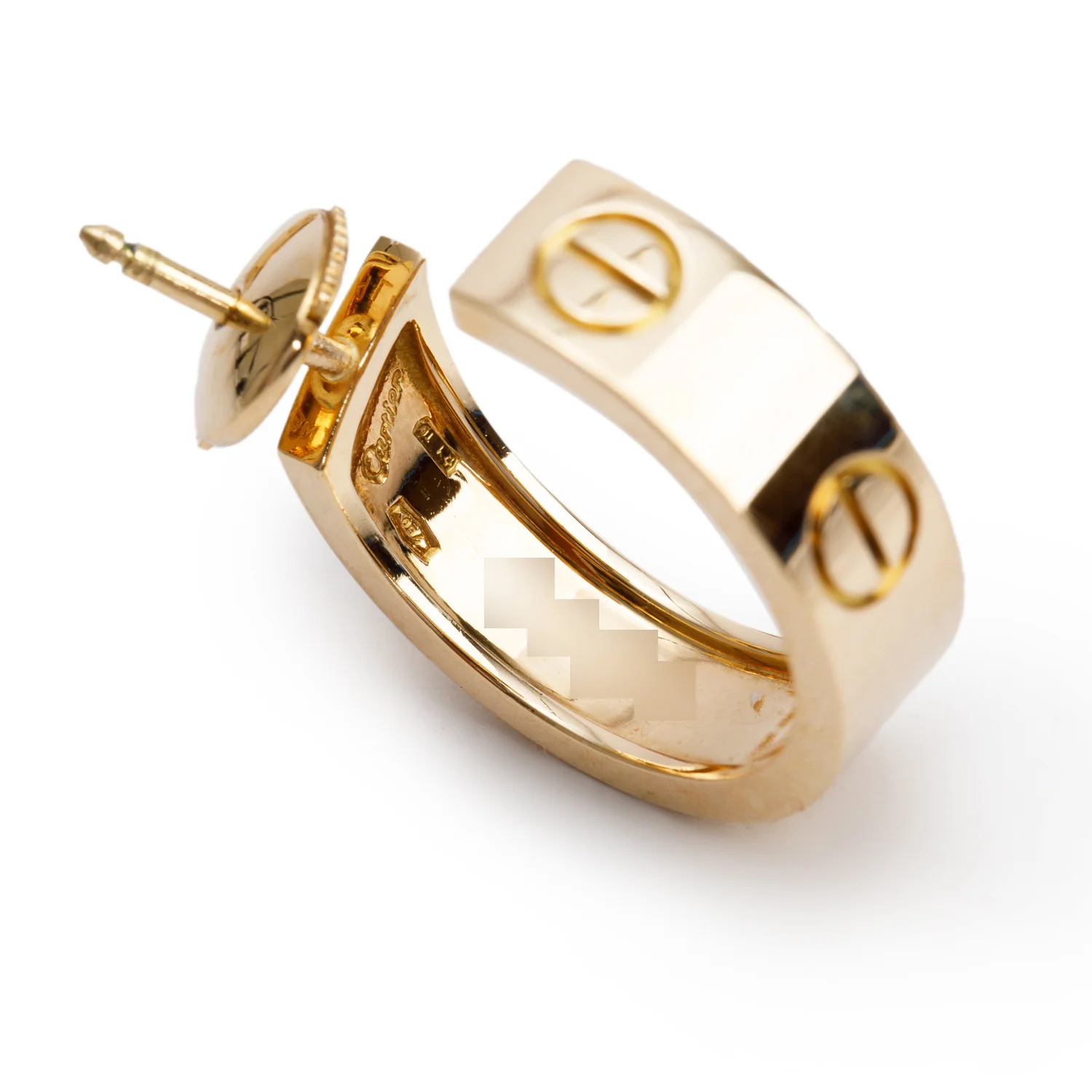 Cartier 18k Yellow Gold Love Hoop Earrings w/ Box - Image 3