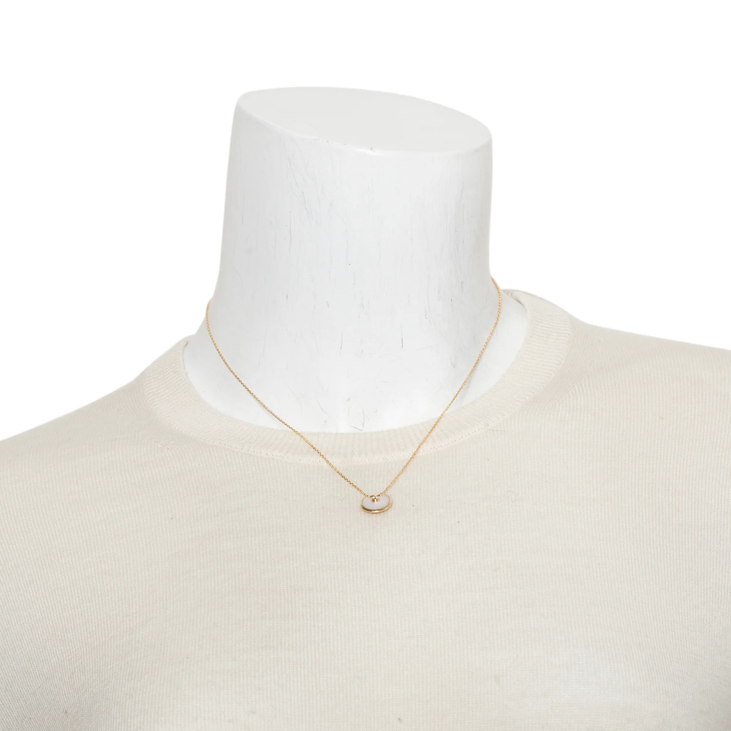 Cartier 18k Yellow Gold Mother of Pearl & Diamond Amulette de Cartier Pendant Necklace, XS Model w/ Box & Certificate - Image 2