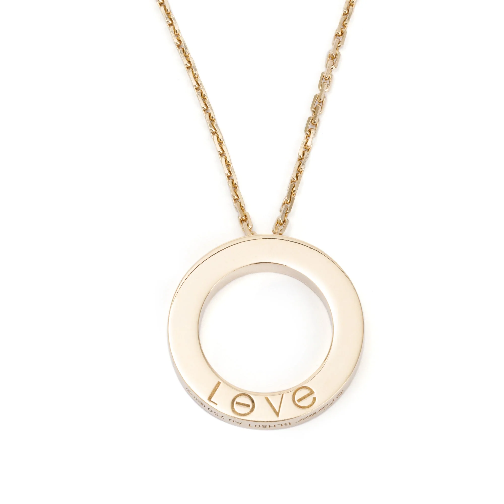 Cartier 18k Yellow Gold Pave Diamond Love Pendant Necklace - Image 4