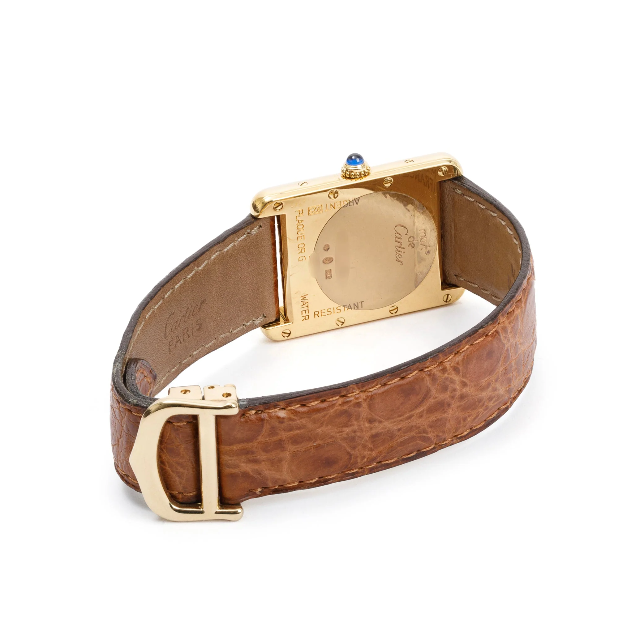 Cartier 18k Yellow Gold Vermeil Sterling Silver Must de Cartier Tank XL Watch w/ Box & Papers - Image 4
