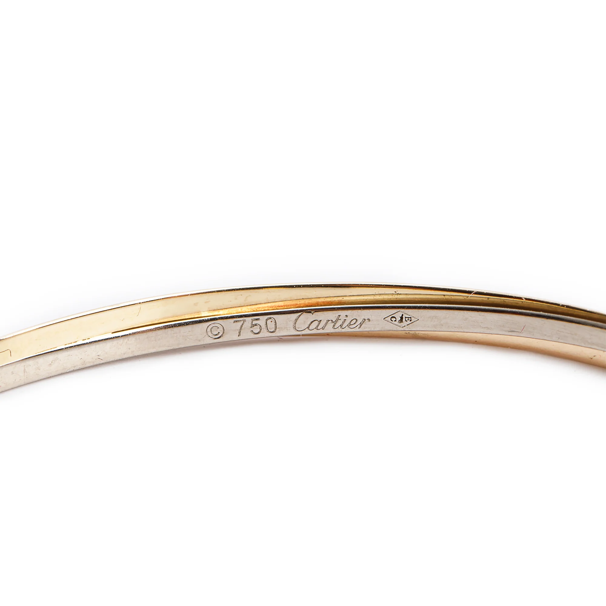 Cartier 18k Yellow, White & Rose Gold Trinity Large Hoop Earrings w/ Certificate - Image 4