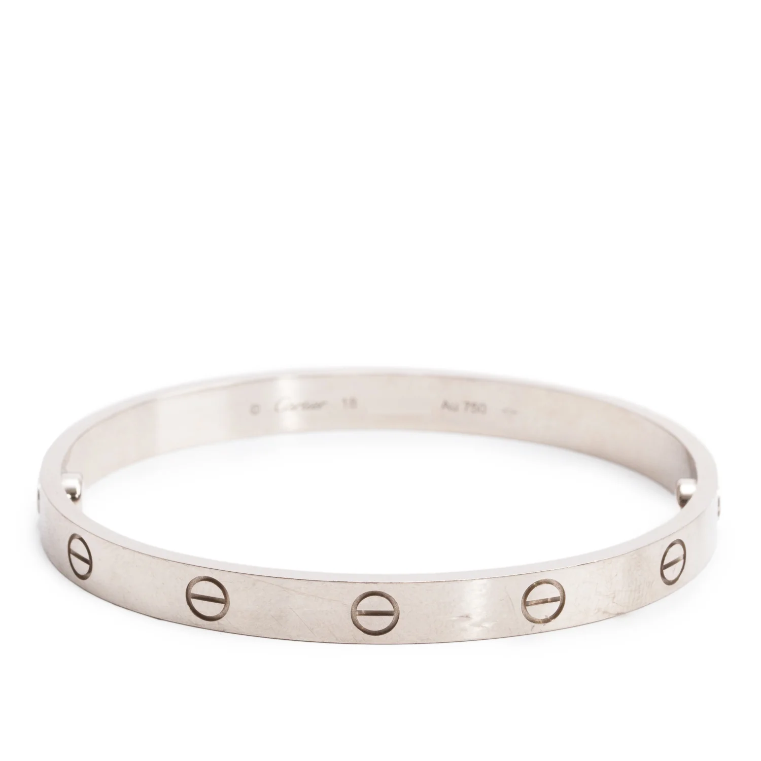 Cartier 2022 18k White Gold Love Bracelet, Size 18 w/ Box & Certificate