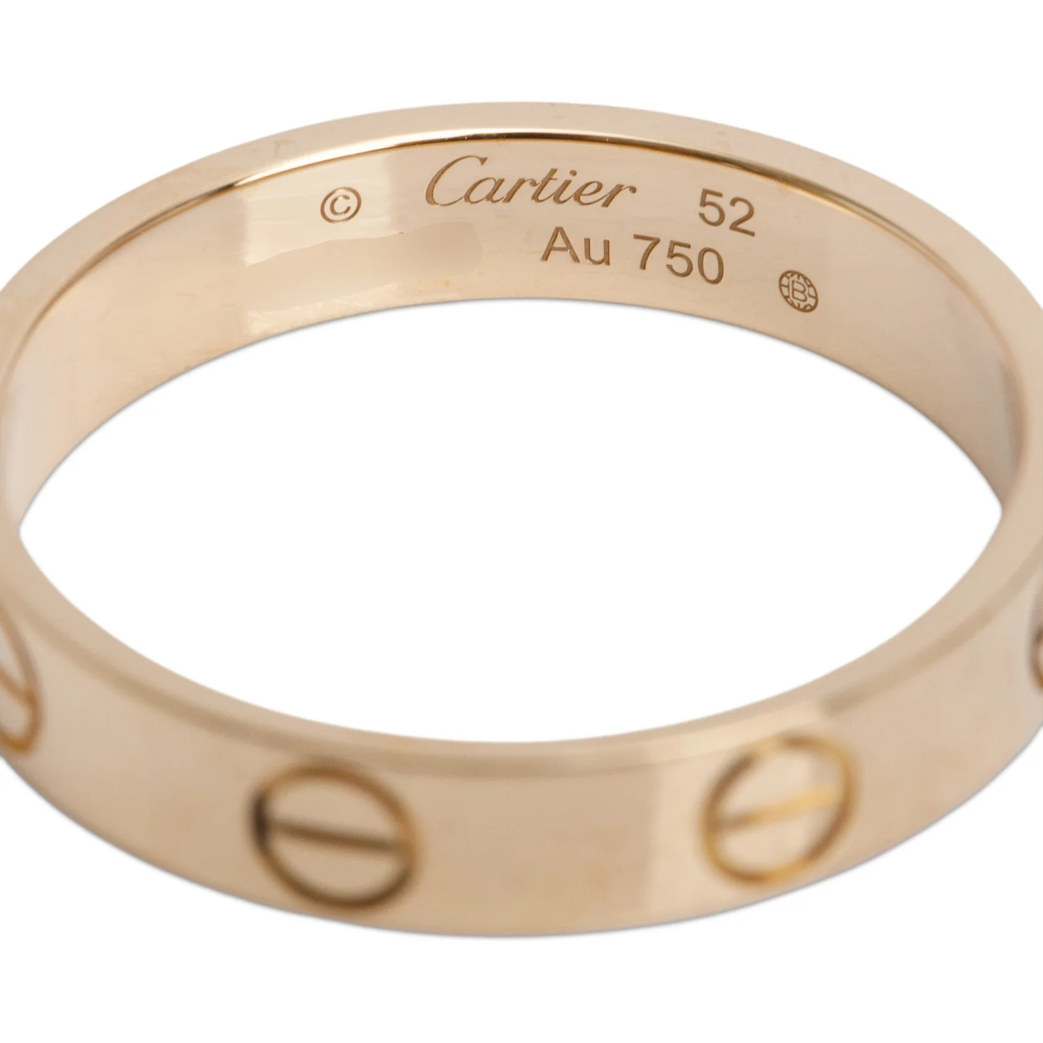 Cartier 2022 18k Yellow Gold 3.6 mm Love Wedding Band Ring, Size 52 6.25 w/ Box & Receipt - Image 3