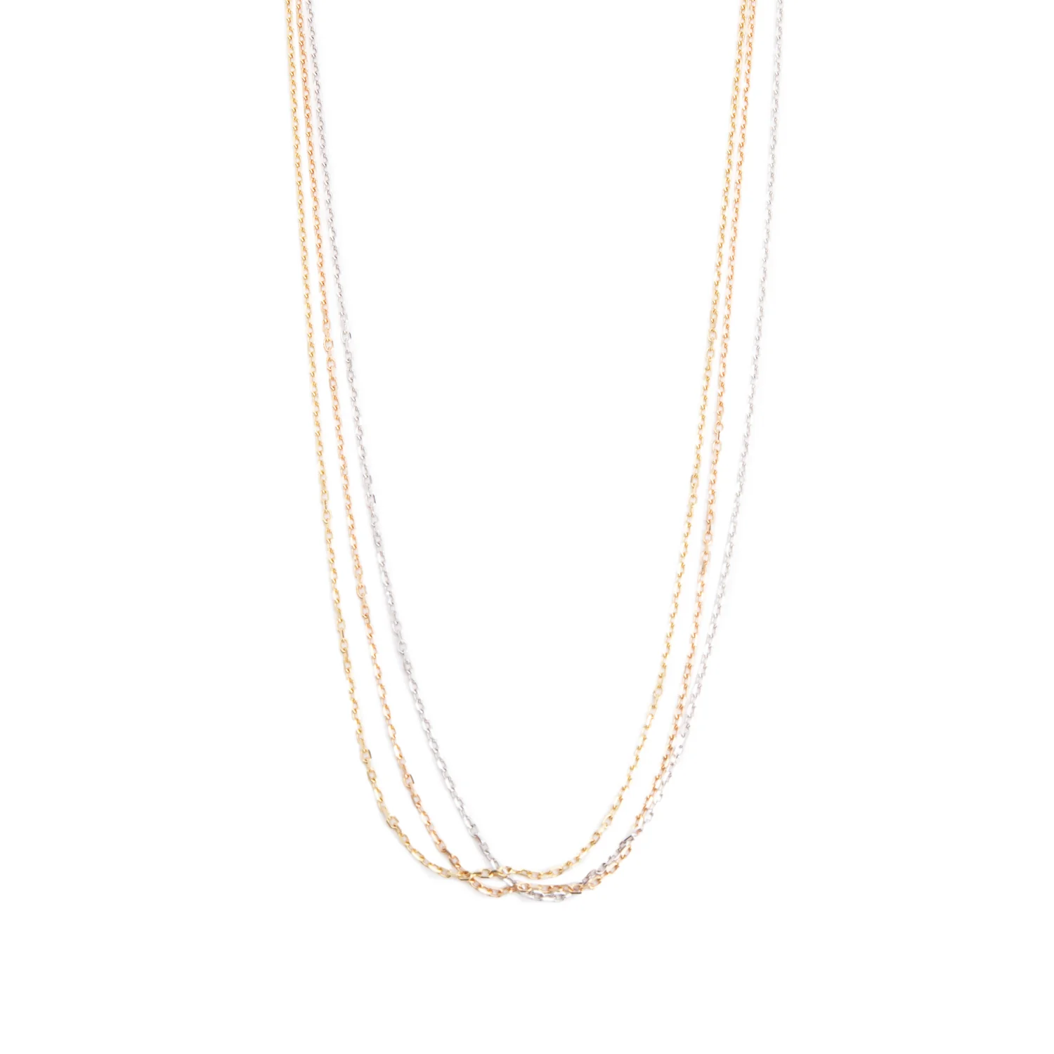 Cartier 2022 18k Yellow, White & Rose Gold Trinity Chain Necklace, Small Model w/ Box, Receipt & Certificate