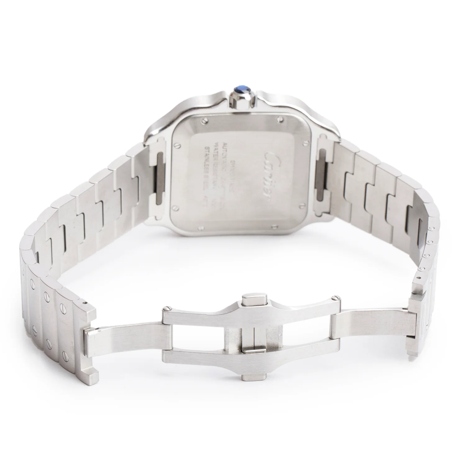 Cartier 2022 Stainless Steel Santos de Cartier Automatic Watch, Large Model Silver Dial 4072 w/ Box, Papers & Extra Strap - Image 5