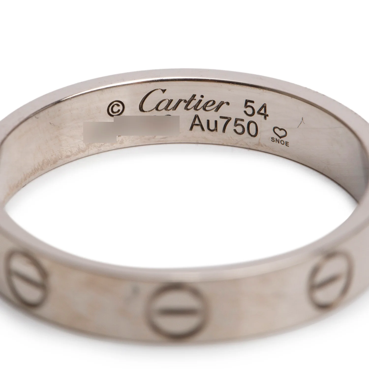 Cartier 2023 18k White Gold 3.6 MM Love Wedding Band Ring, Size 54 6 w/ Box, Receipt & Certificate - Image 3