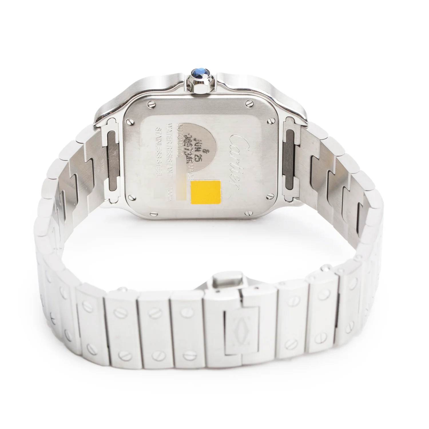 Cartier 2023 Stainless Steel Diamond Bezel Santos de Cartier Automatic Watch, Medium Model 4075 w/ Box, Papers & Extra Leather Strap - Image 4
