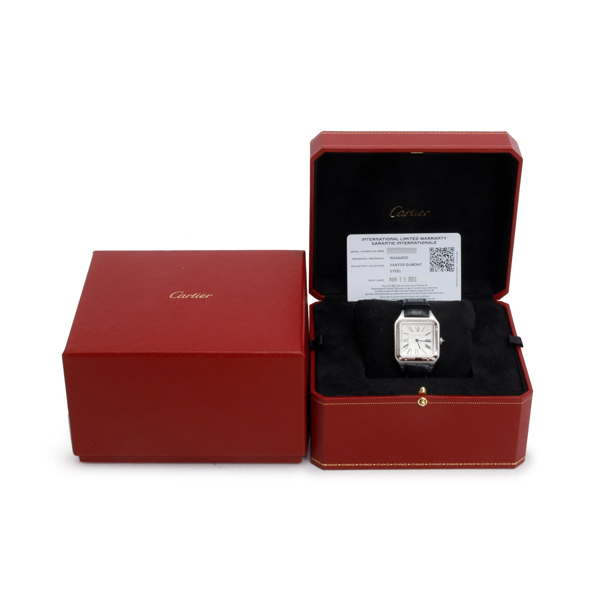 Cartier 2023 Stainless Steel Santos Dumont Watch, Large Model w/ Box & Papers - Image 2