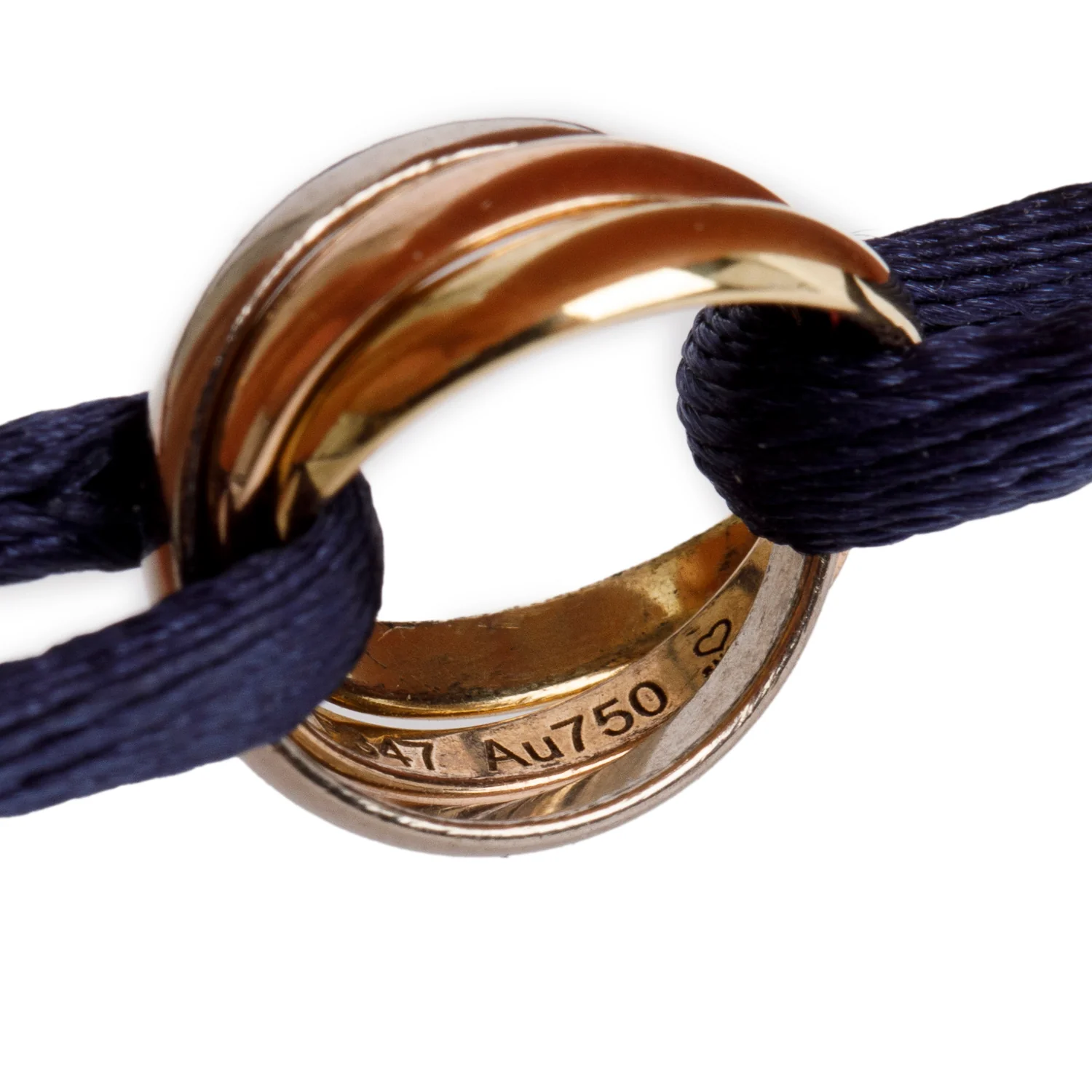 Cartier 2024 18k White, Yellow & Rose Gold Trinity Cord Bracelet w/ Box & Certificate - Image 4