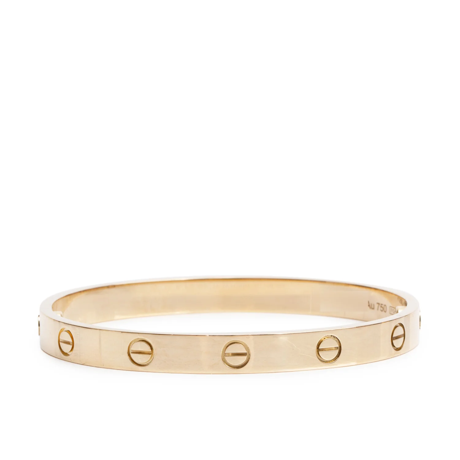 Cartier 2024 18k Yellow Gold Love Bracelet, Classic Model, Size 17 w/ Box, Receipt & Certificate