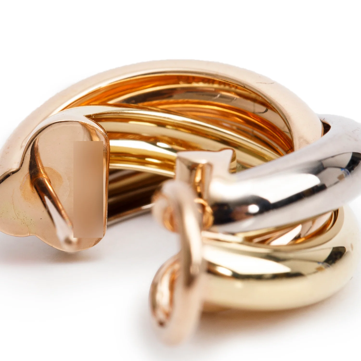 Cartier 2025 18k Yellow, White & Rose Gold Trinity Hoop Earrings, Classic Model w/ Box, Receipt & Certificate - Image 5