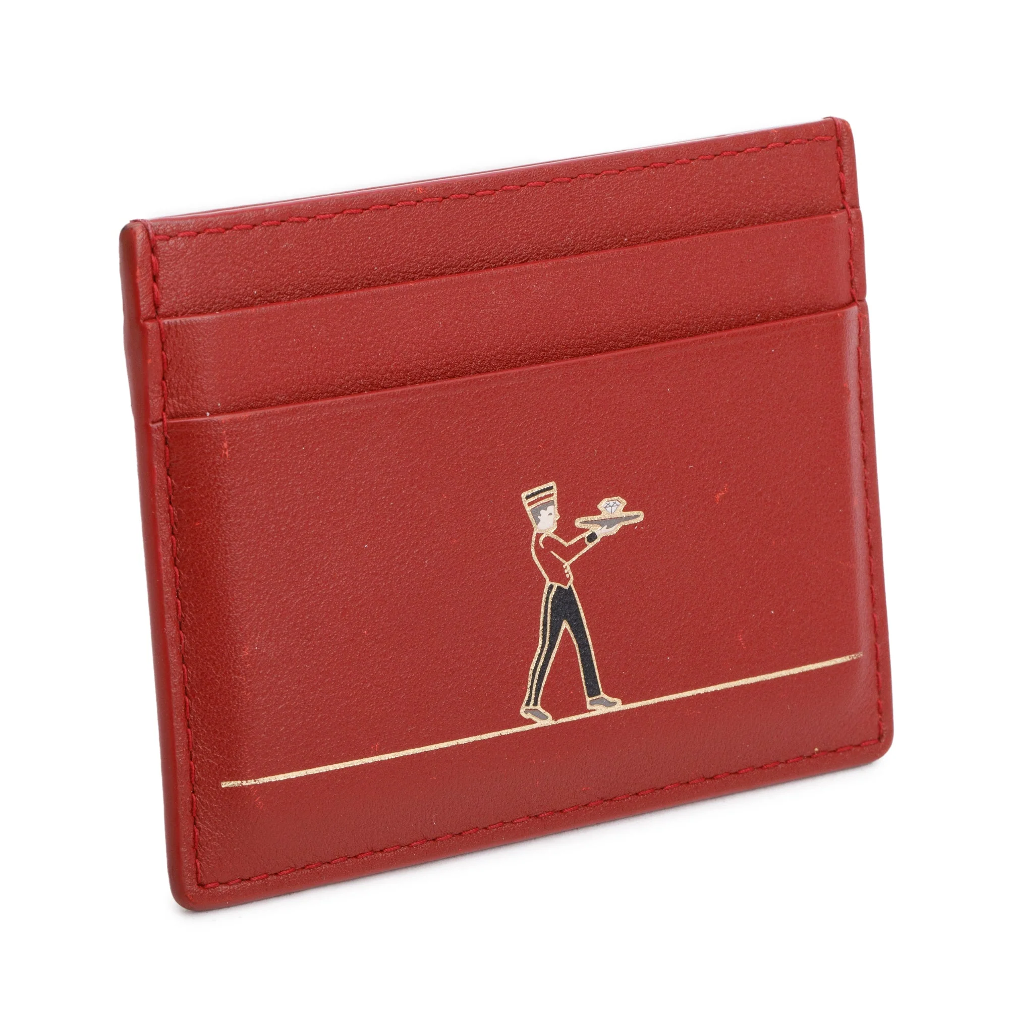 Cartier Burgundy Calfskin Leather Diablo Character Card Case w/ Box - Image 3