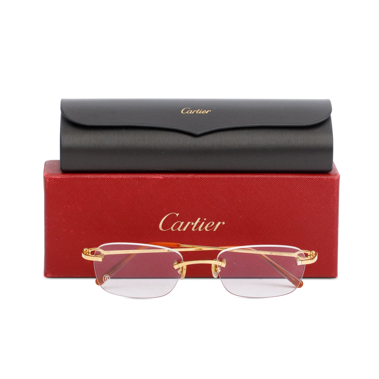 Cartier CT00500 Rimless Rectangle C-Decor Eyeglasses w/ Box & Case - Image 2