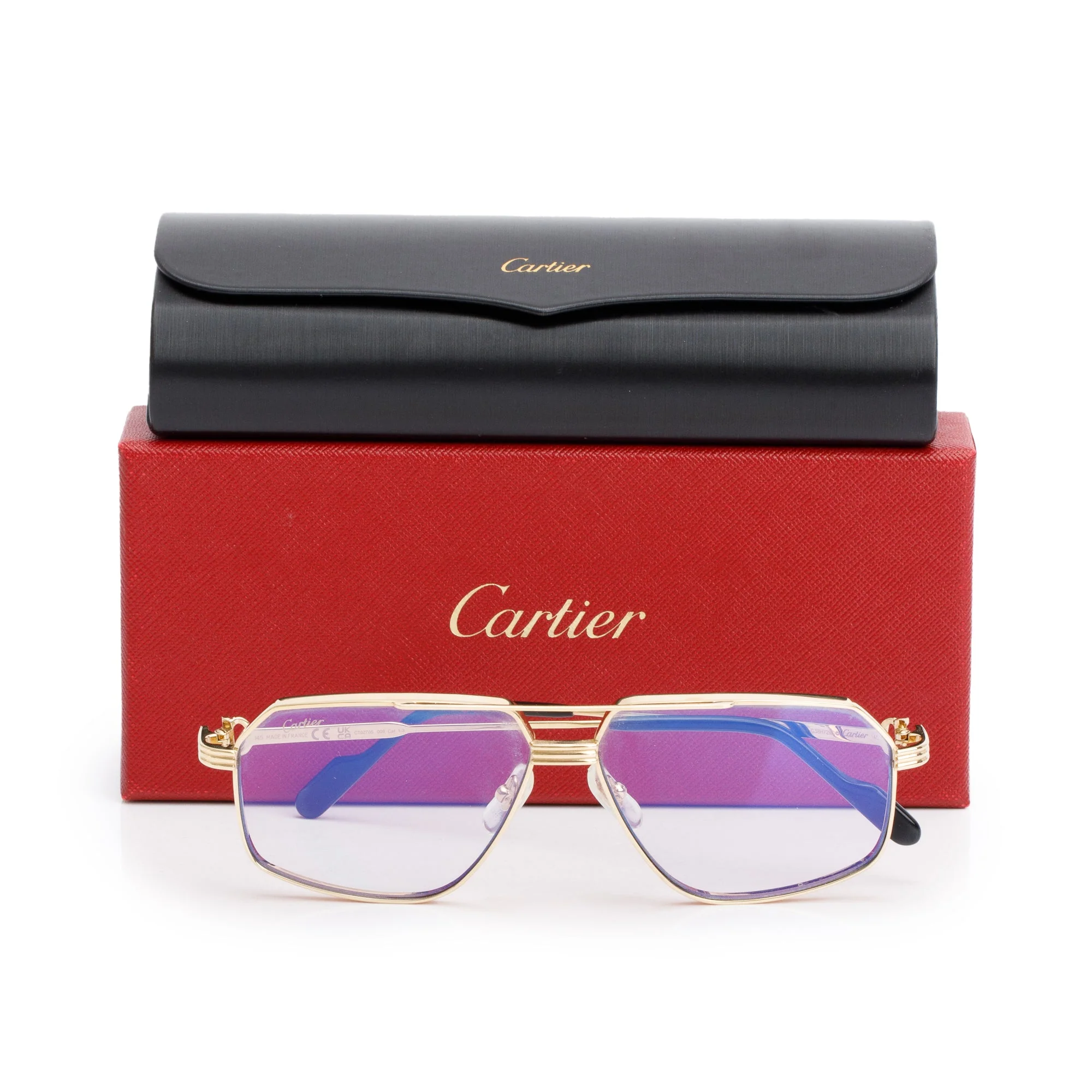 Cartier CT0270S Gold-Plated Metal Frame Trinity Eyeglasses w/ Box & Case - Image 2