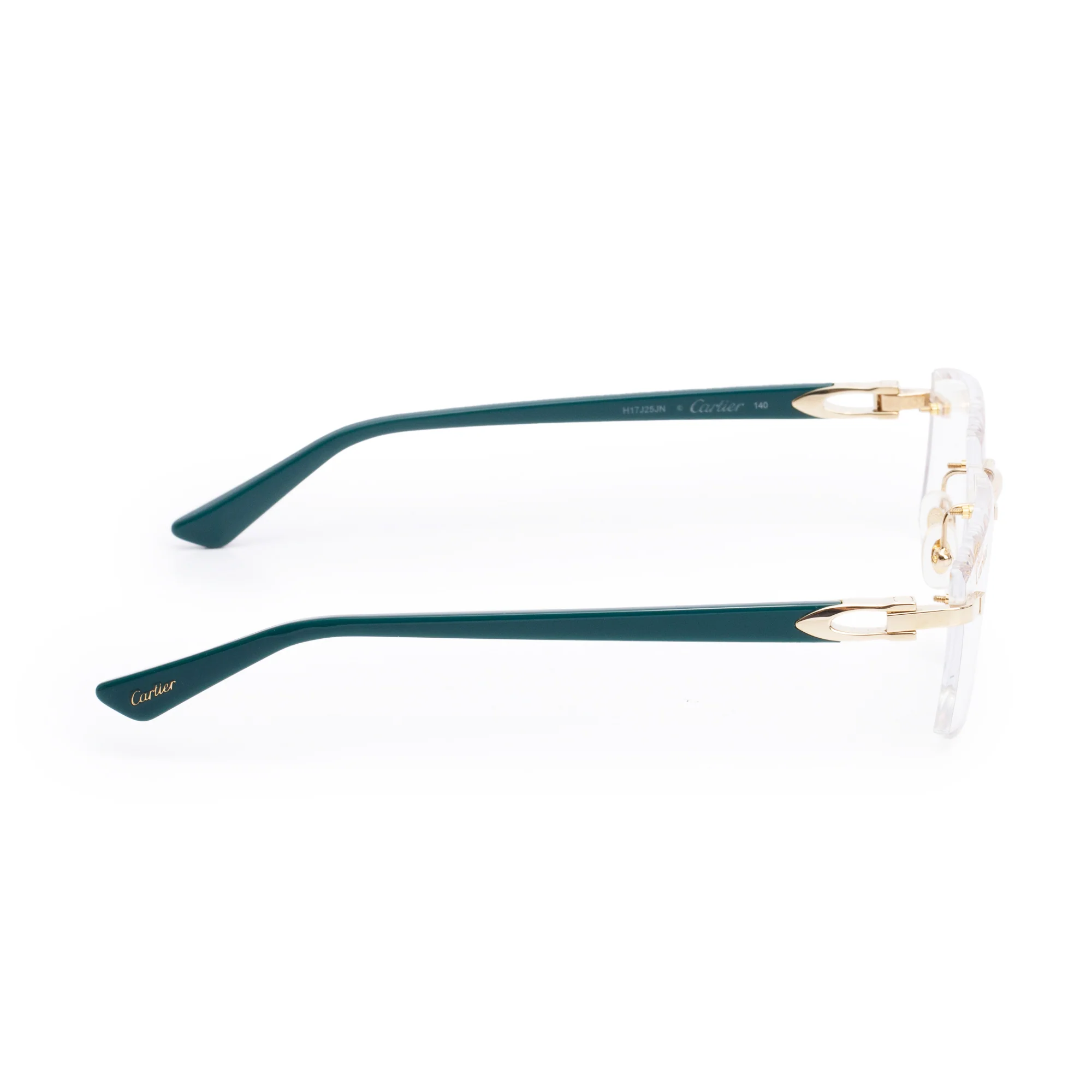 Cartier CT02870 Green Acetate Rimless Diamond Cut C De Cartier Eyeglasses w/ Box & Case - Image 3