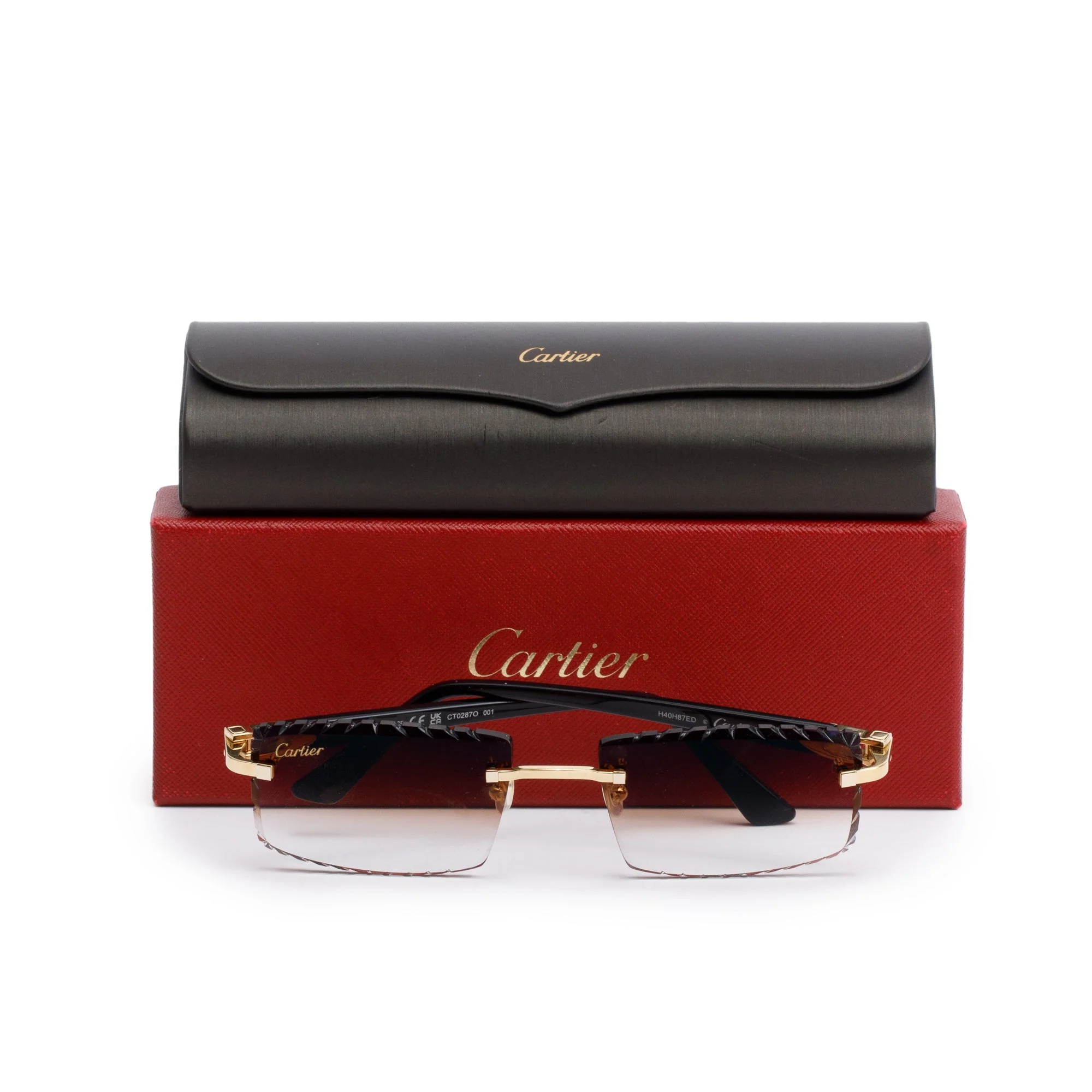 Cartier CT02870 Rimless Diamond Cut C De Cartier Sunglasses w/ Box & Case - Image 2