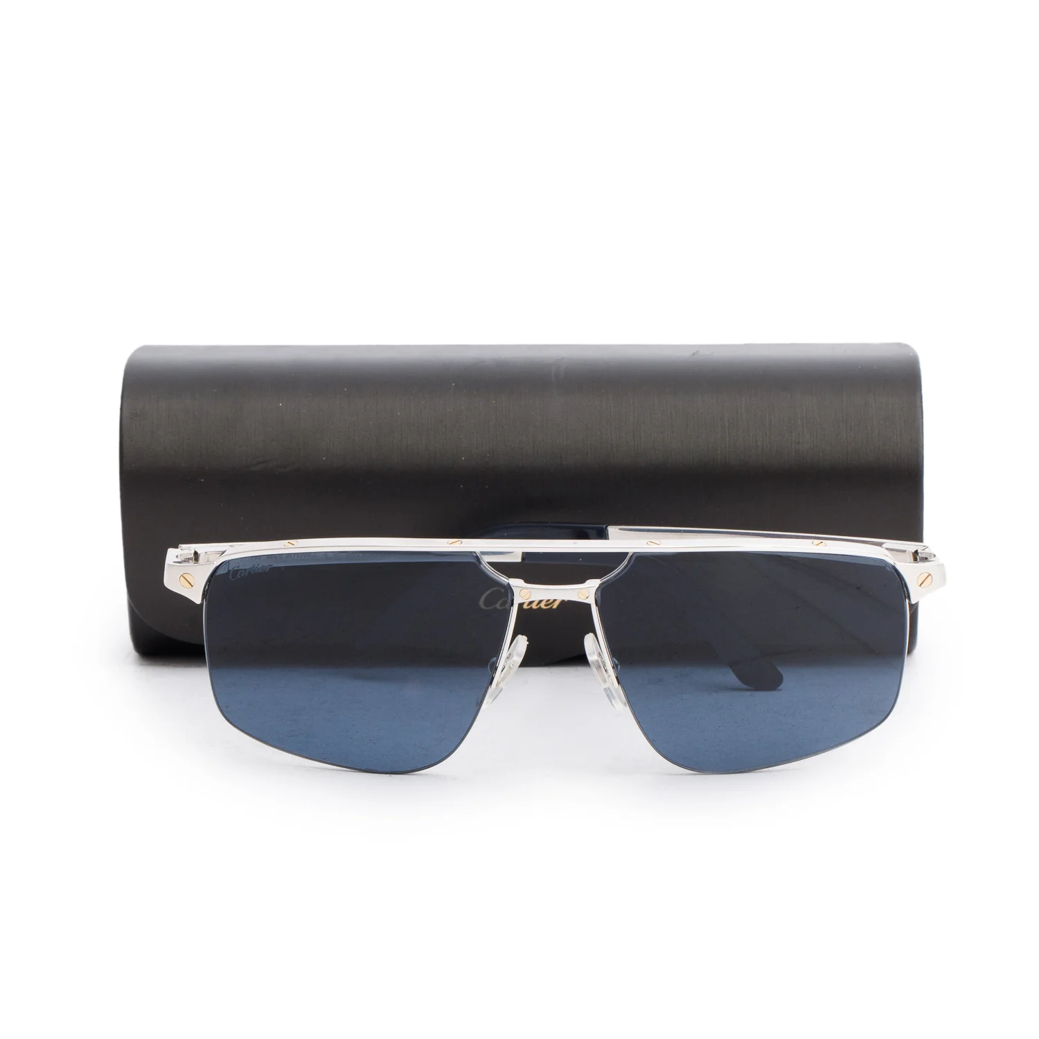 Cartier CT0385S  Two-Tone Metal Santos De Navigator Aviator Sunglasses w/ Case - Image 2