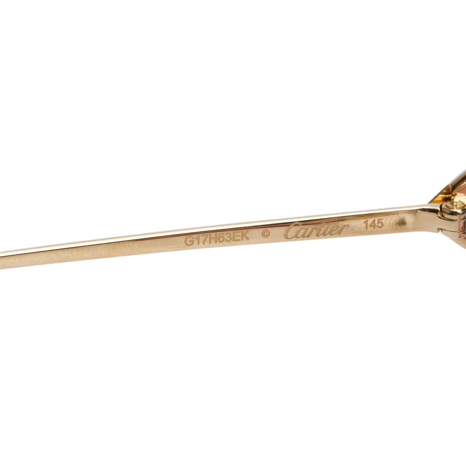 Cartier CT04160 Gold Tone Metal C de Cartier Diamond Cut Sunglasses w/ Box & Case - Image 4
