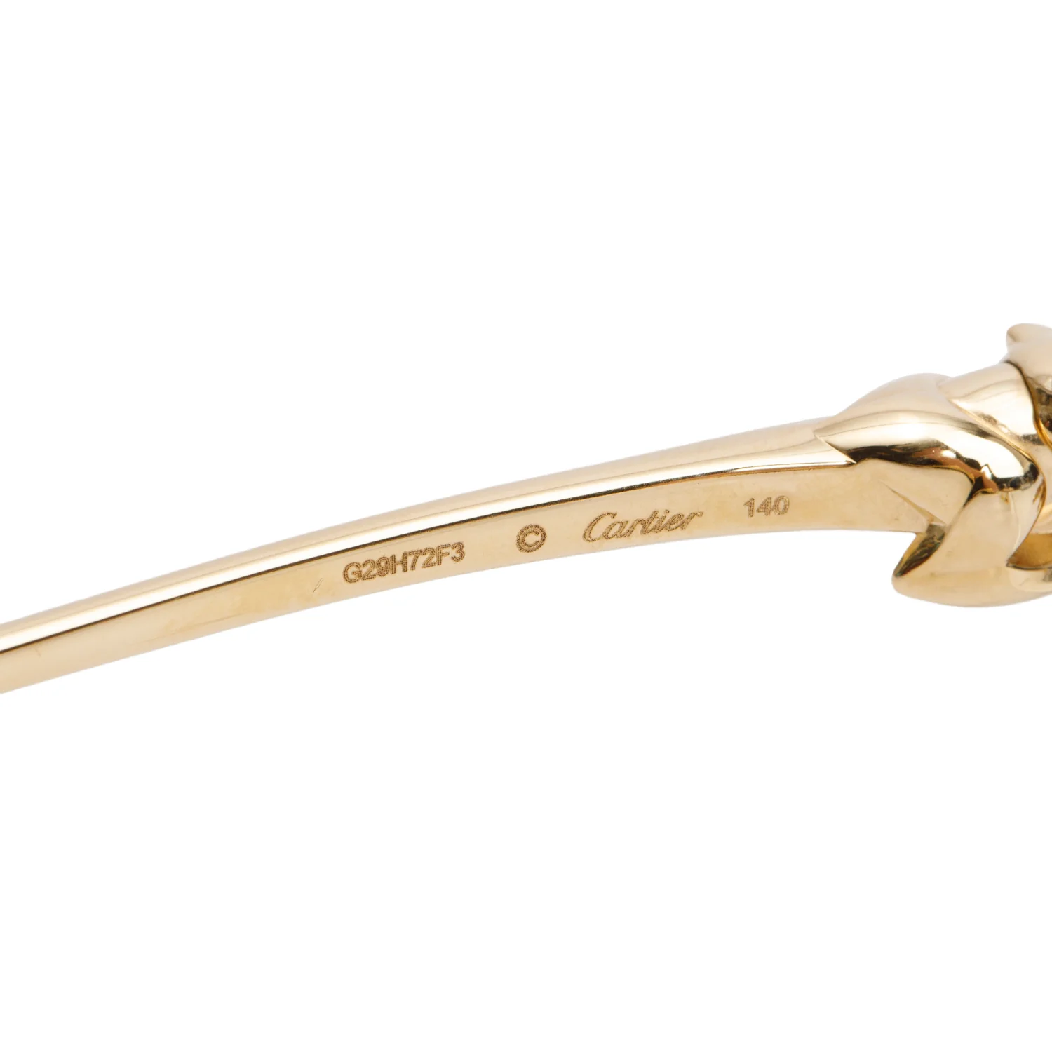 Cartier CT0430S Gold-Plated Metal Frame Panthere De Cartier Rectangle Sunglasses w/ Box & Case - Image 4