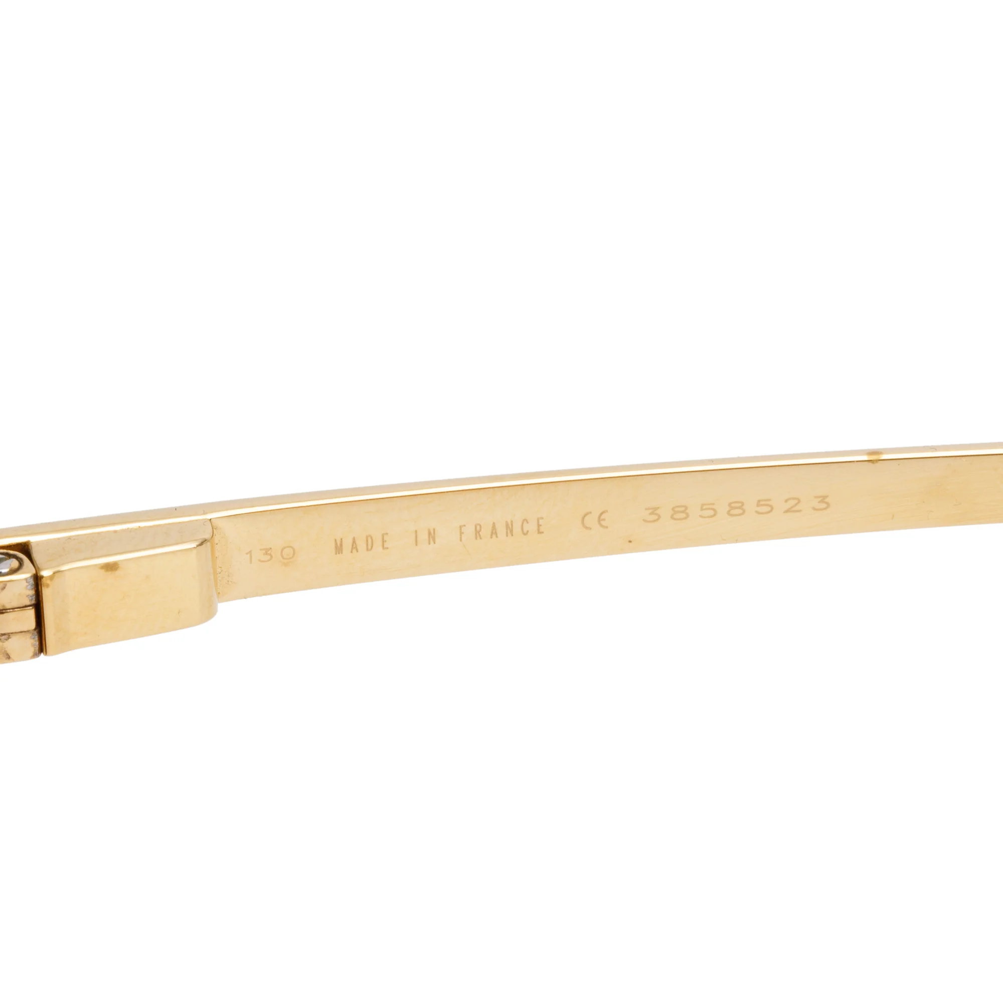 Cartier Gold-Tone Metal Santos De Cartier Dumont Sunglasses w/ Box & Case - Image 5