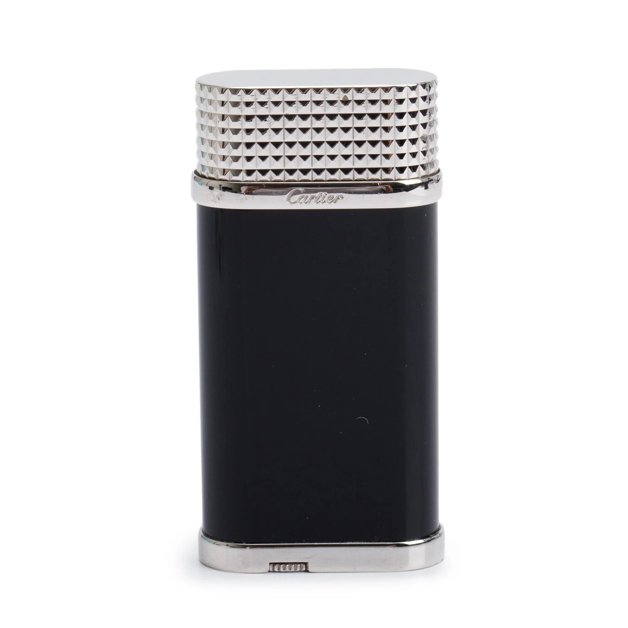 Cartier Palladium-Plated Black Lacquer Clous de Paris Decor Lighter - Image 3