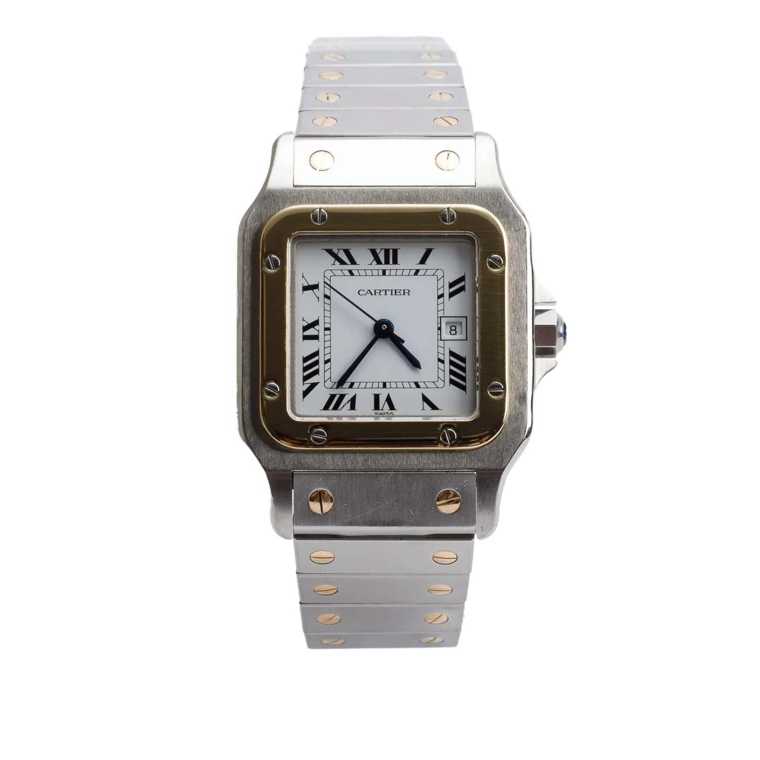Cartier Stainless Steel & 18k Yellow Gold Santos De Cartier Automatic Watch, Large Model 1172961