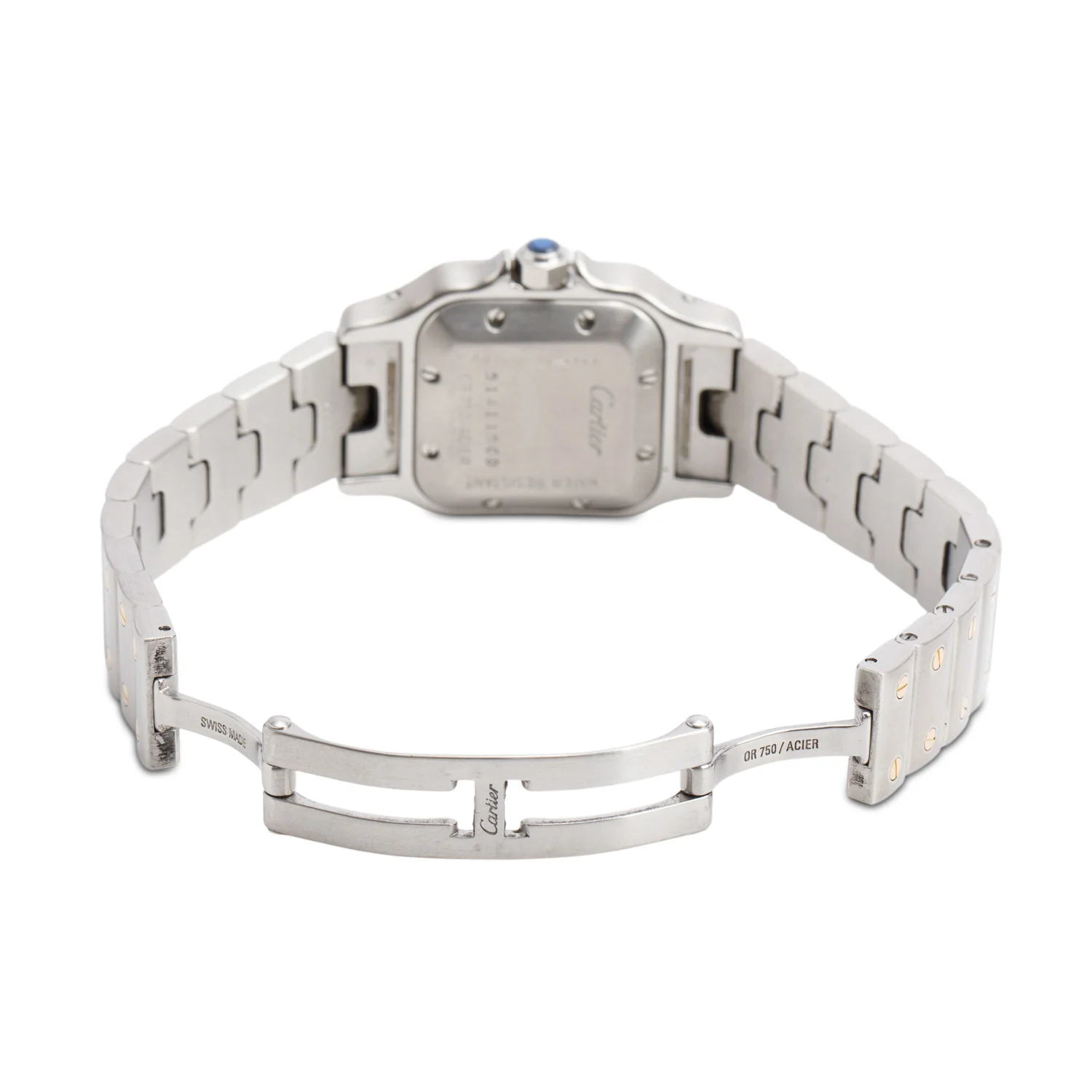 Cartier Stainless Steel & 18k Yellow Gold Santos de Cartier Carree Automatic Watch, Small Model 2423 w/ Box - Image 5