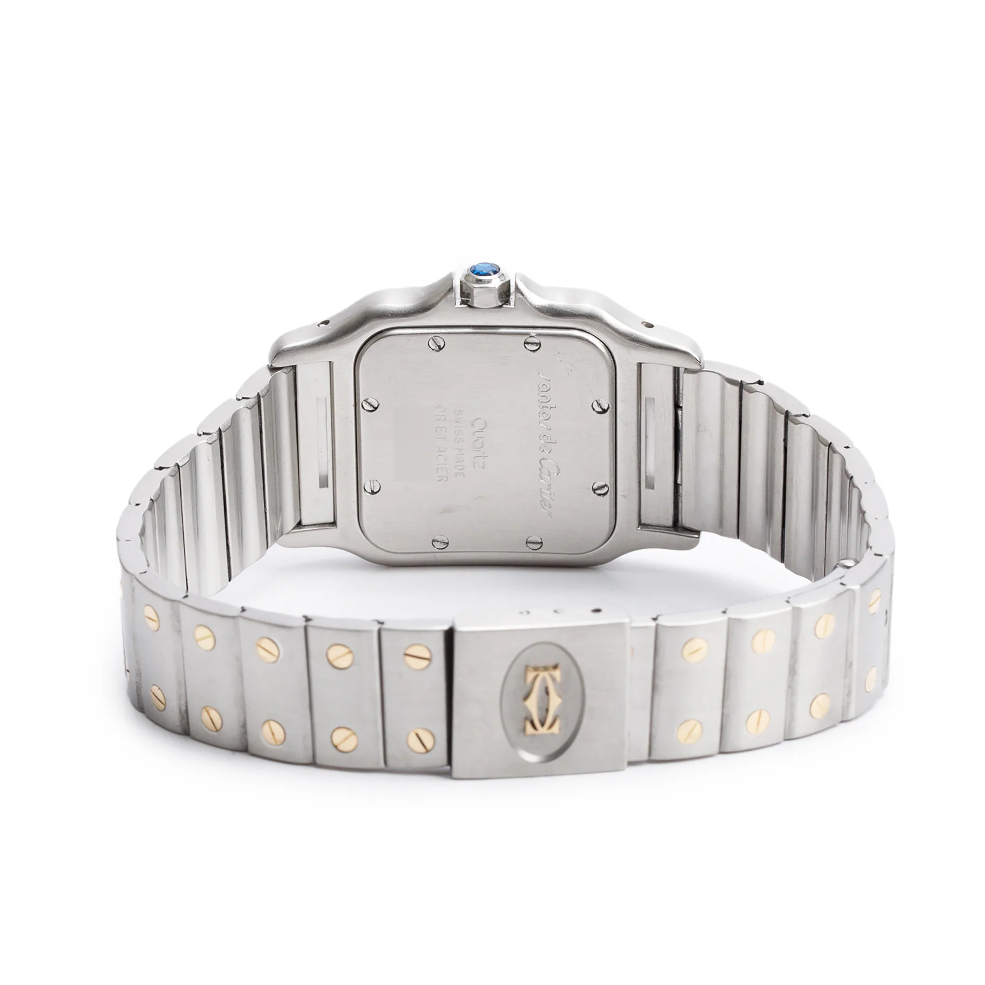 Cartier Stainless Steel & 18k Yellow Gold Santos De Cartier Galbee Quartz Watch - Image 3