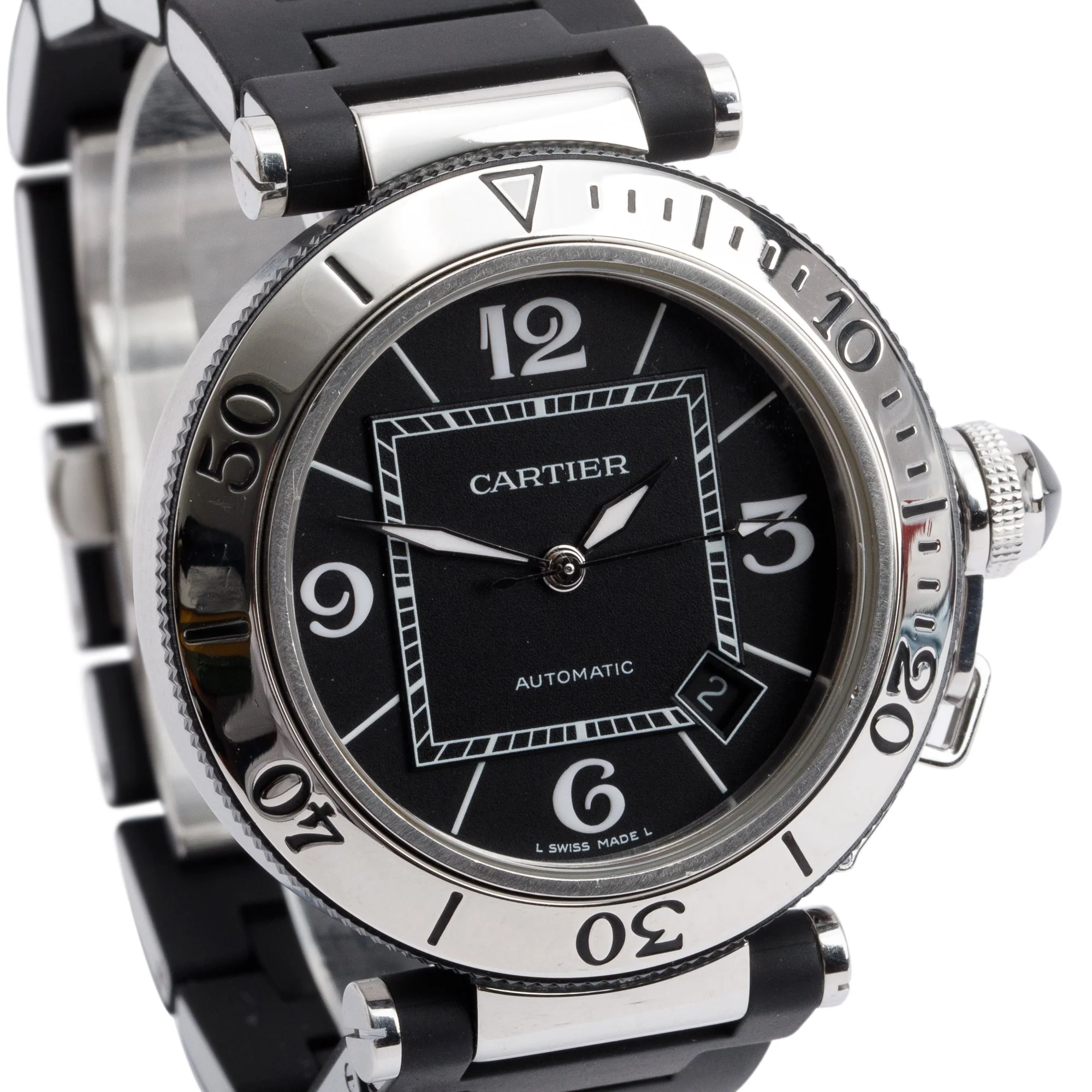 Cartier Stainless Steel Pasha Seatimer 40 MM Automatic Watch 2790 w/ Box - Image 3